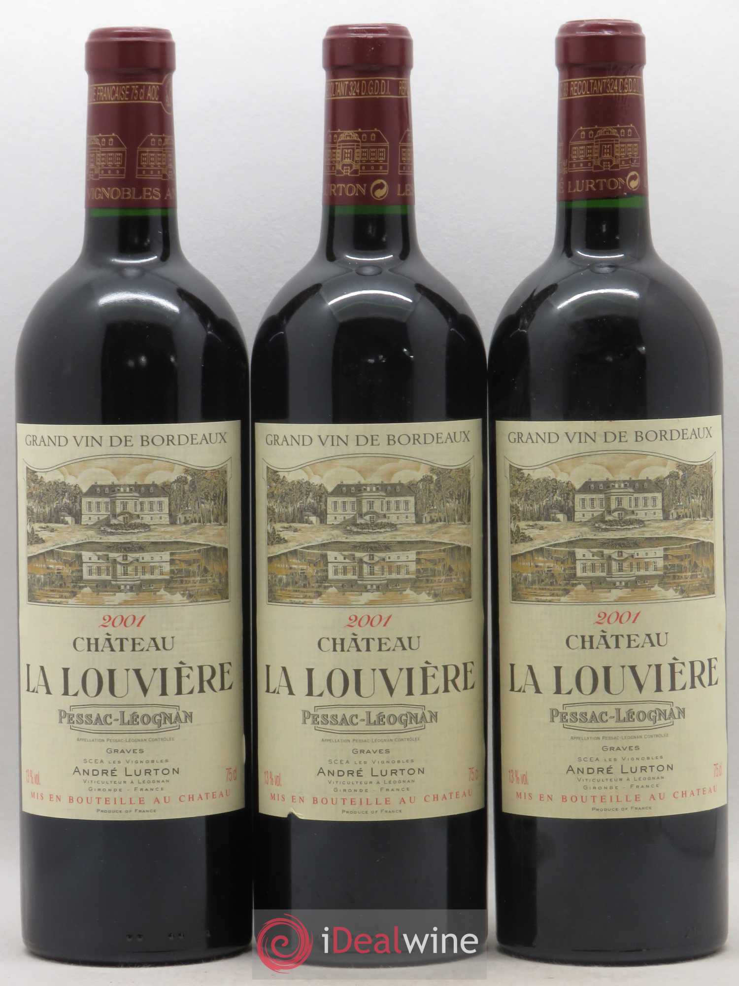 Château la Louvière 2001 - Lot de 3 bouteilles - 0