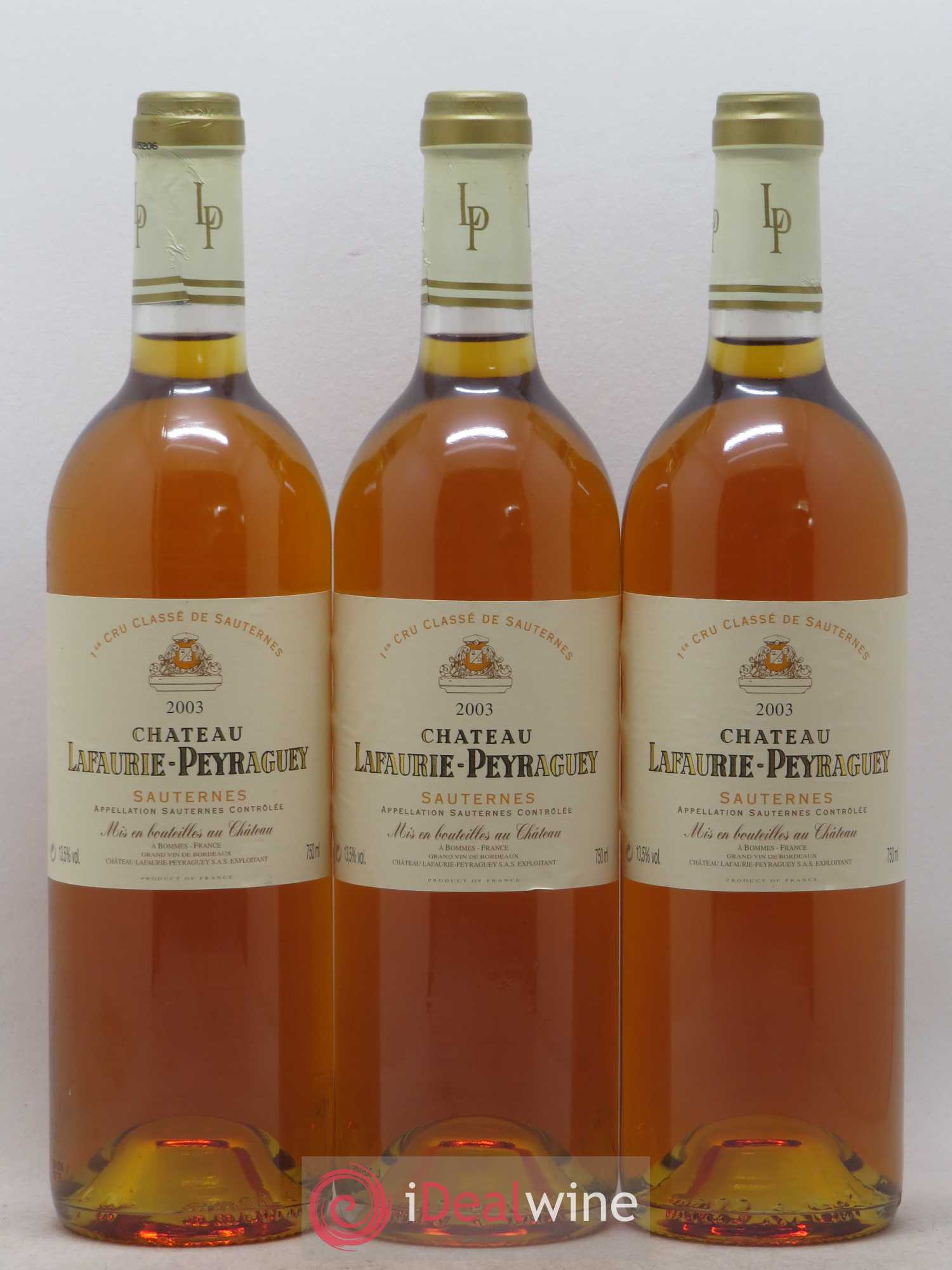 Château Lafaurie-Peyraguey 1er Grand Cru Classé 2003 - Lotto di 3 bottiglie - 0