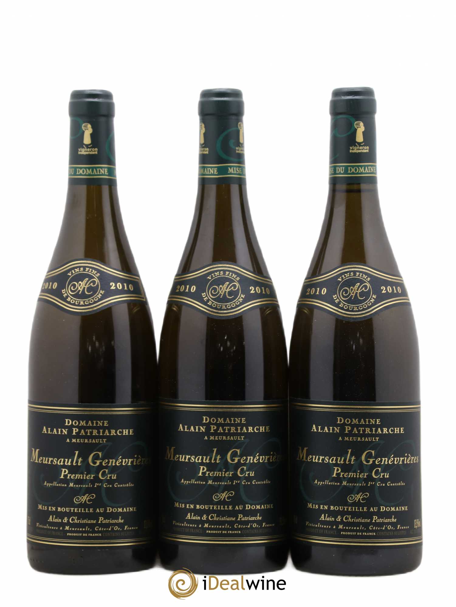 Meursault 1er Cru Genevrières Domaine Alain Patriarche 2010 - Posten von 3 Flaschen - 0