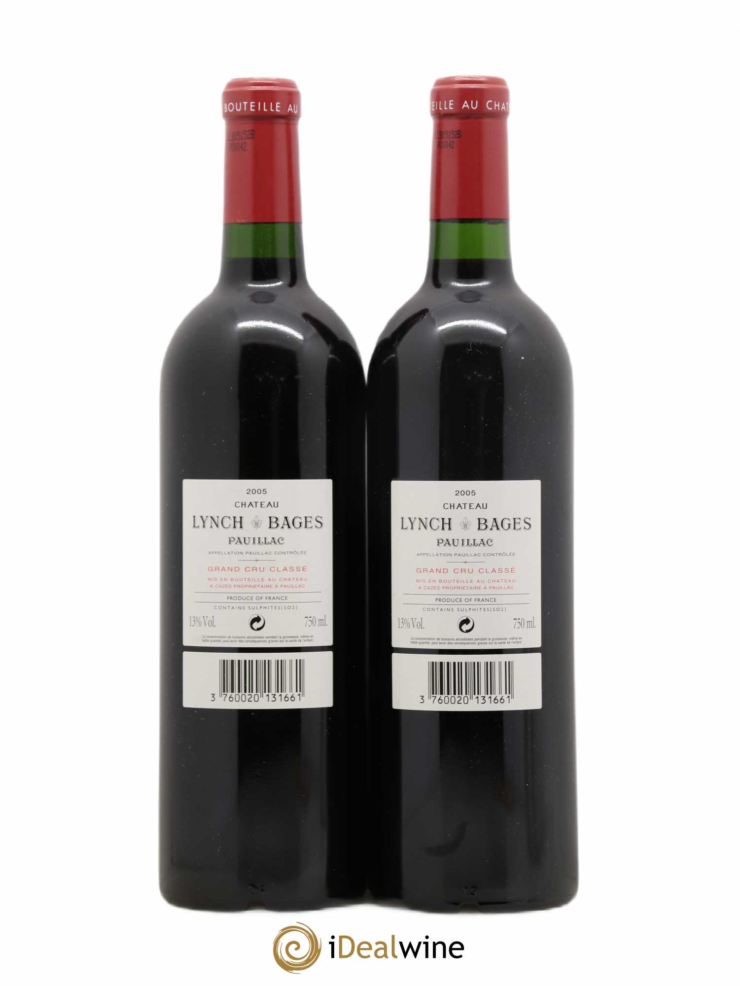 Château Lynch Bages 5ème Grand Cru Classé 2005 - Lot de 2 bouteilles - 1