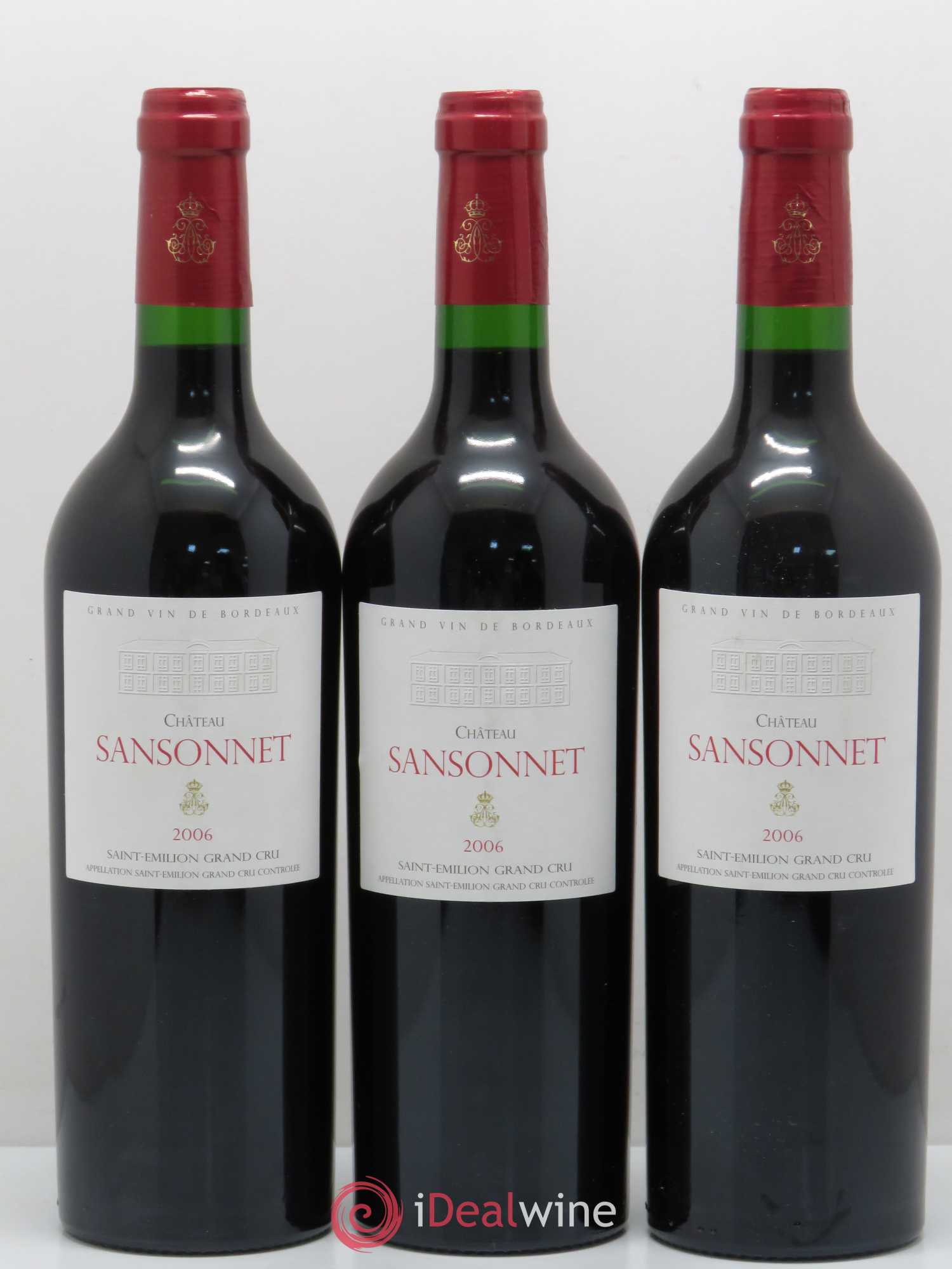 Château Sansonnet Grand Cru Classé 2006 - Lot de 3 bouteilles - 0