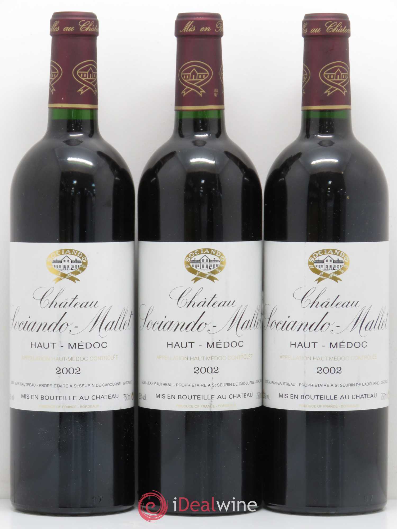 Château Sociando Mallet 2002 - Lot de 6 bouteilles - 2