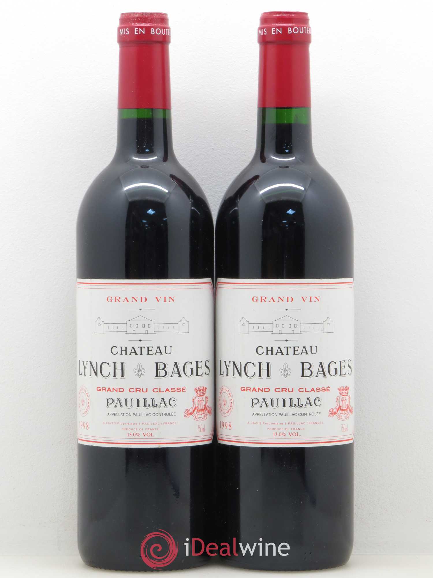 Château Lynch Bages 5ème Grand Cru Classé 1998 - Lot de 2 bouteilles - 0