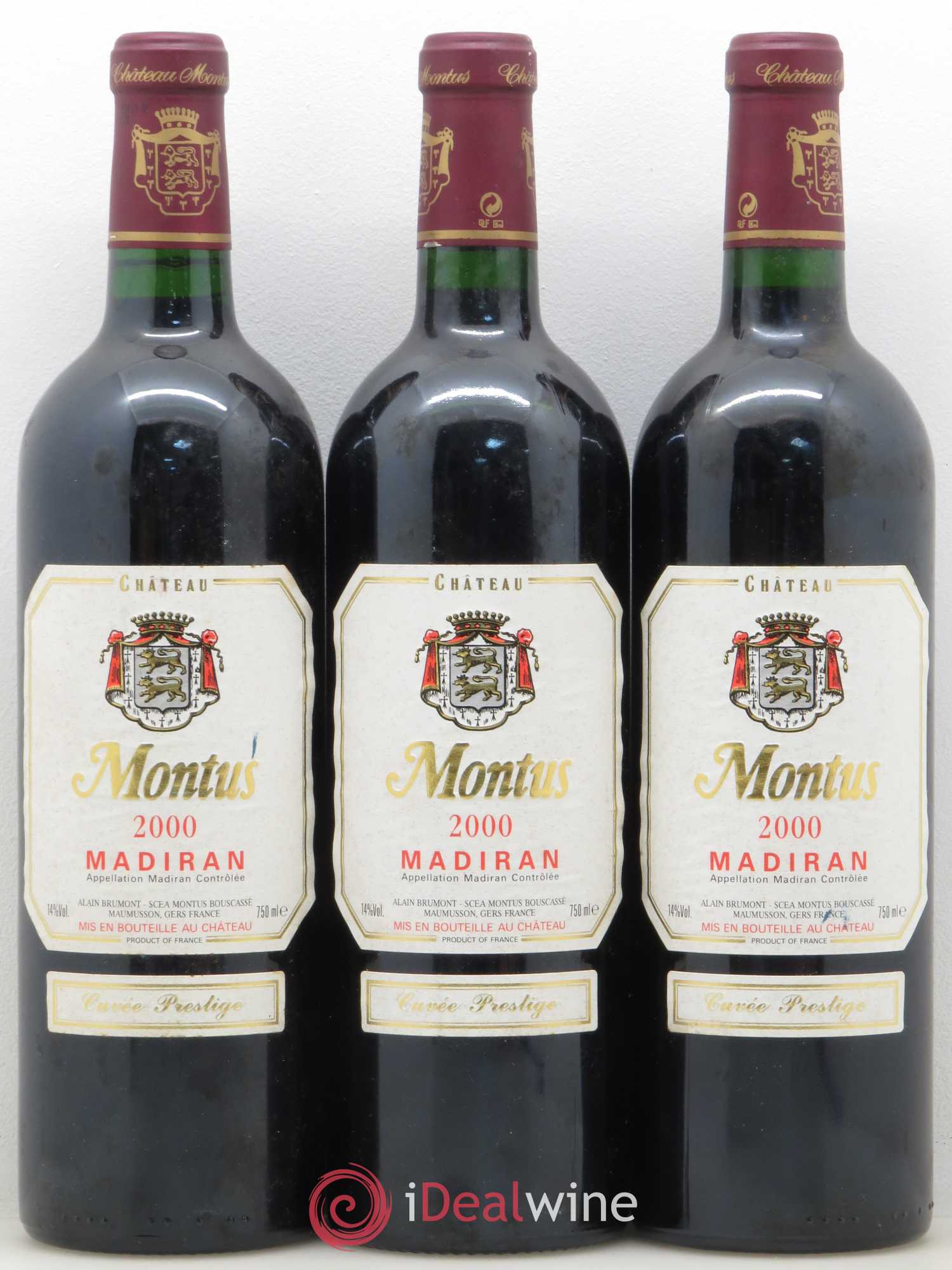 Madiran Château Montus-Prestige Alain Brumont 2000 - Lot de 3 bouteilles - 0