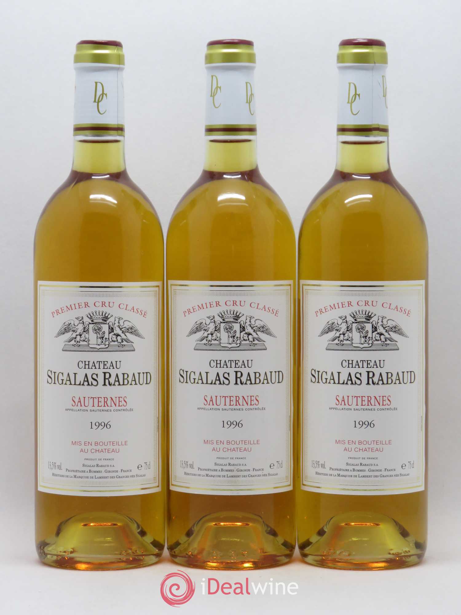Château Sigalas Rabaud 1er Grand Cru Classé (senza prezzo di riserva) 1996 - Lotto di 3 bottiglie - 0