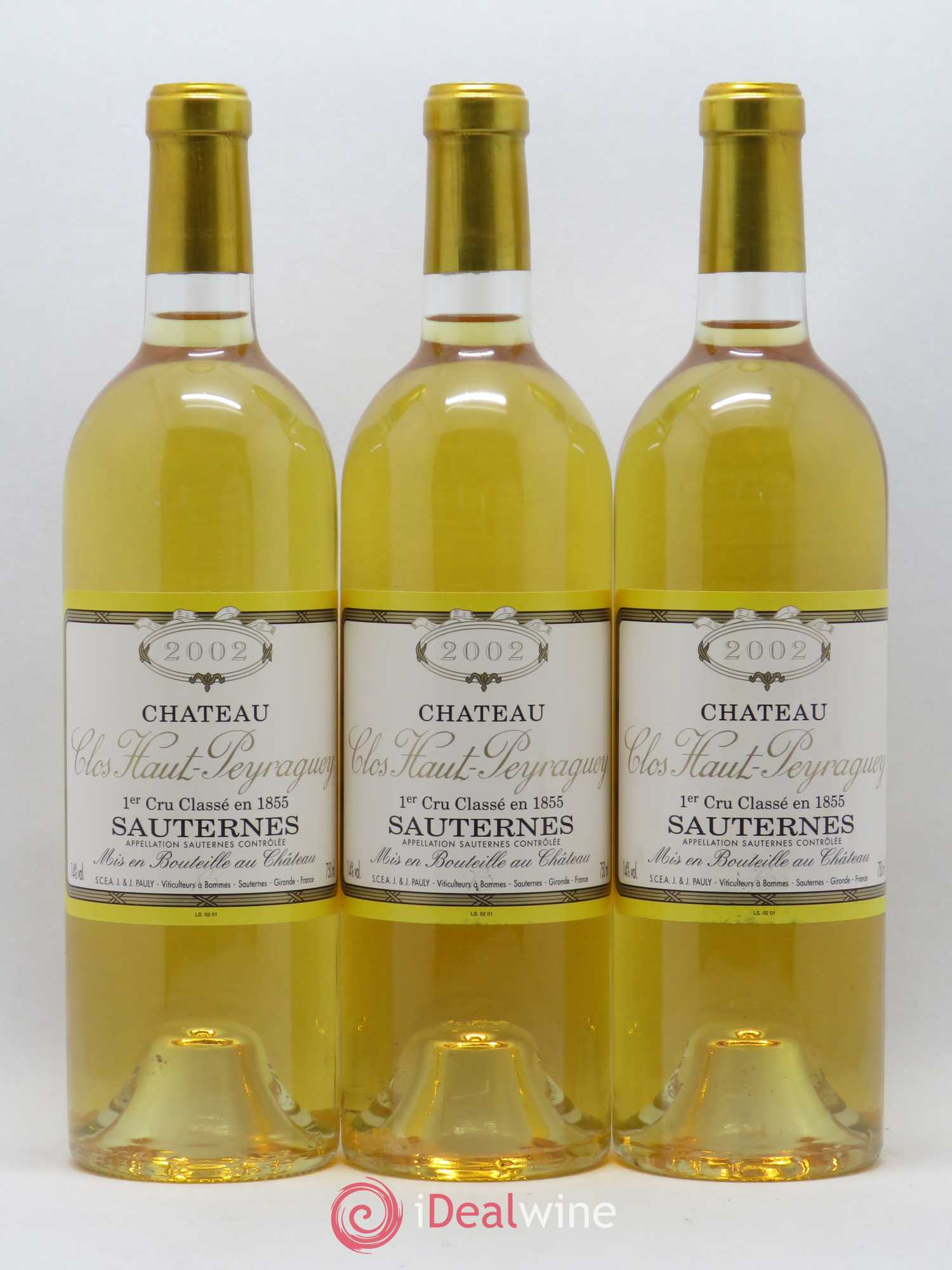 Clos Haut-Peyraguey 1er Grand Cru Classé (senza prezzo di riserva) 2002 - Lotto di 3 bottiglie - 0
