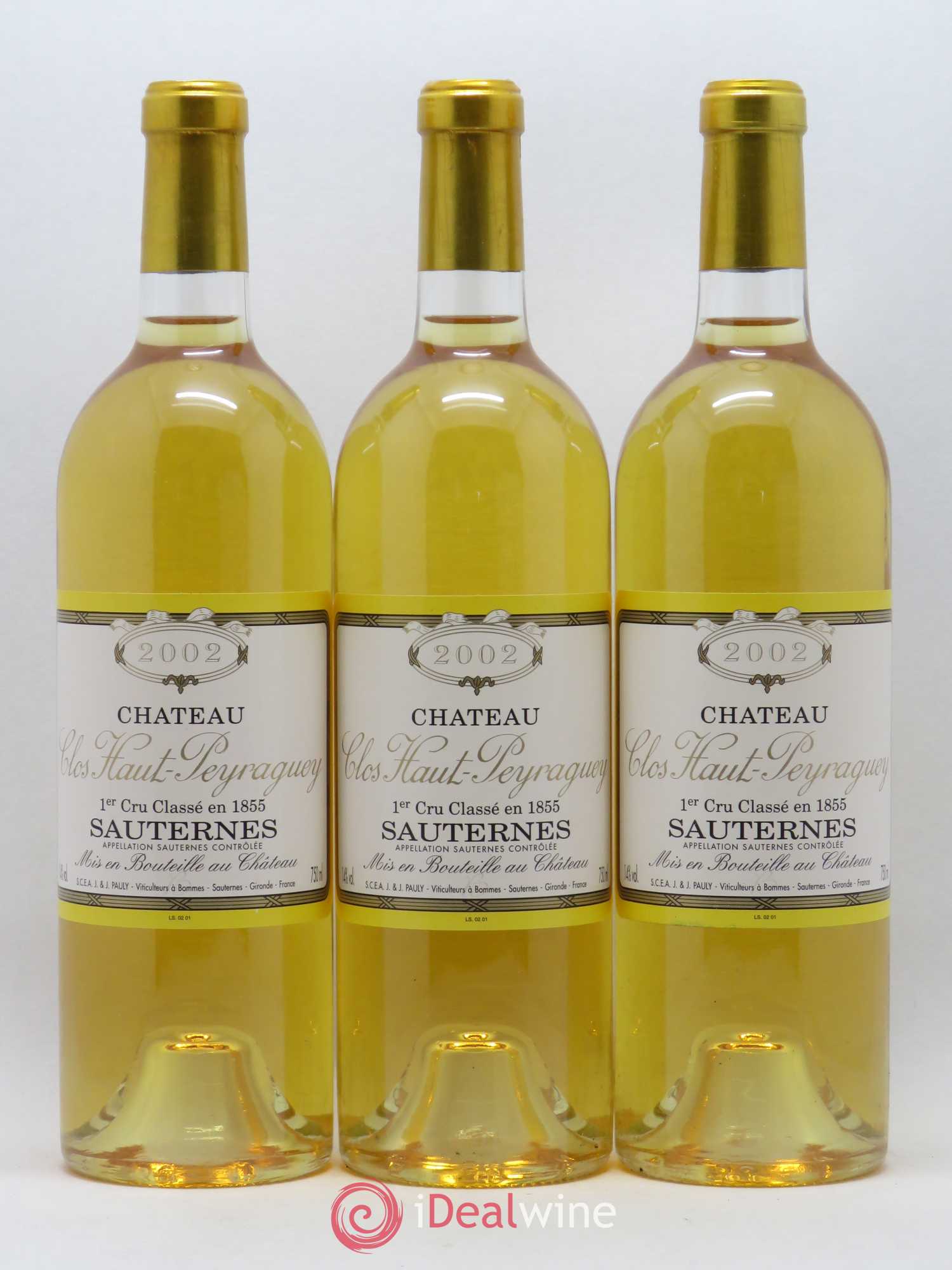 Clos Haut-Peyraguey 1er Grand Cru Classé 2002 - Lotto di 3 bottiglie - 0