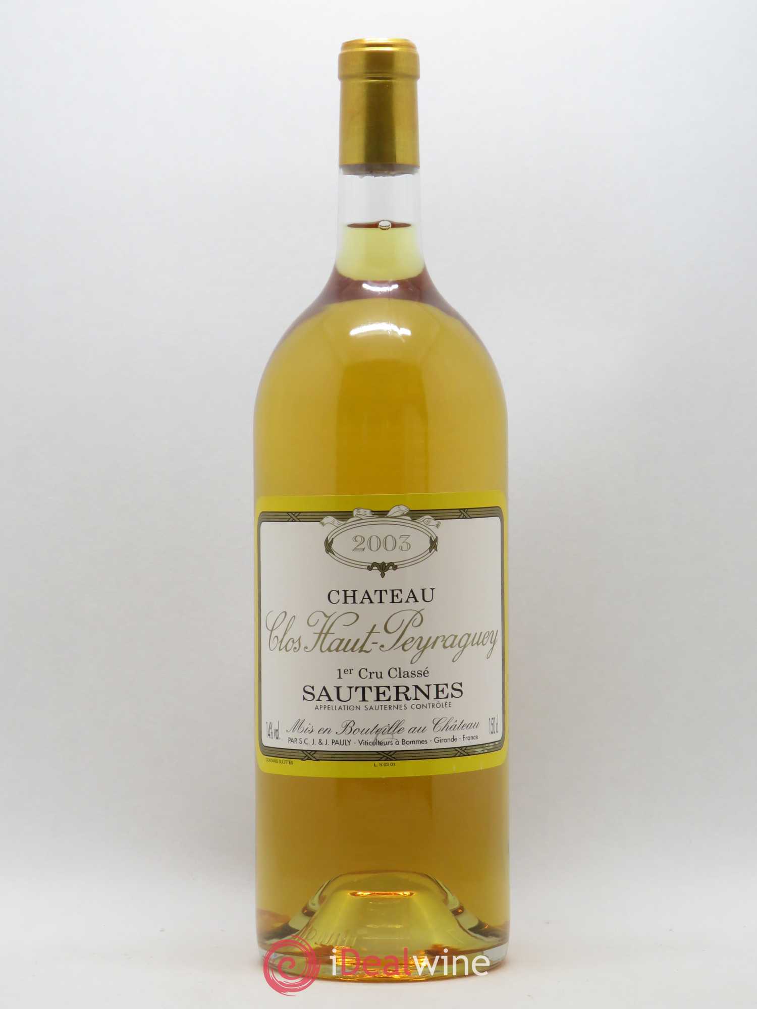 Clos Haut-Peyraguey 1er Grand Cru Classé 2003 - Lotto di 1 magnum - 0