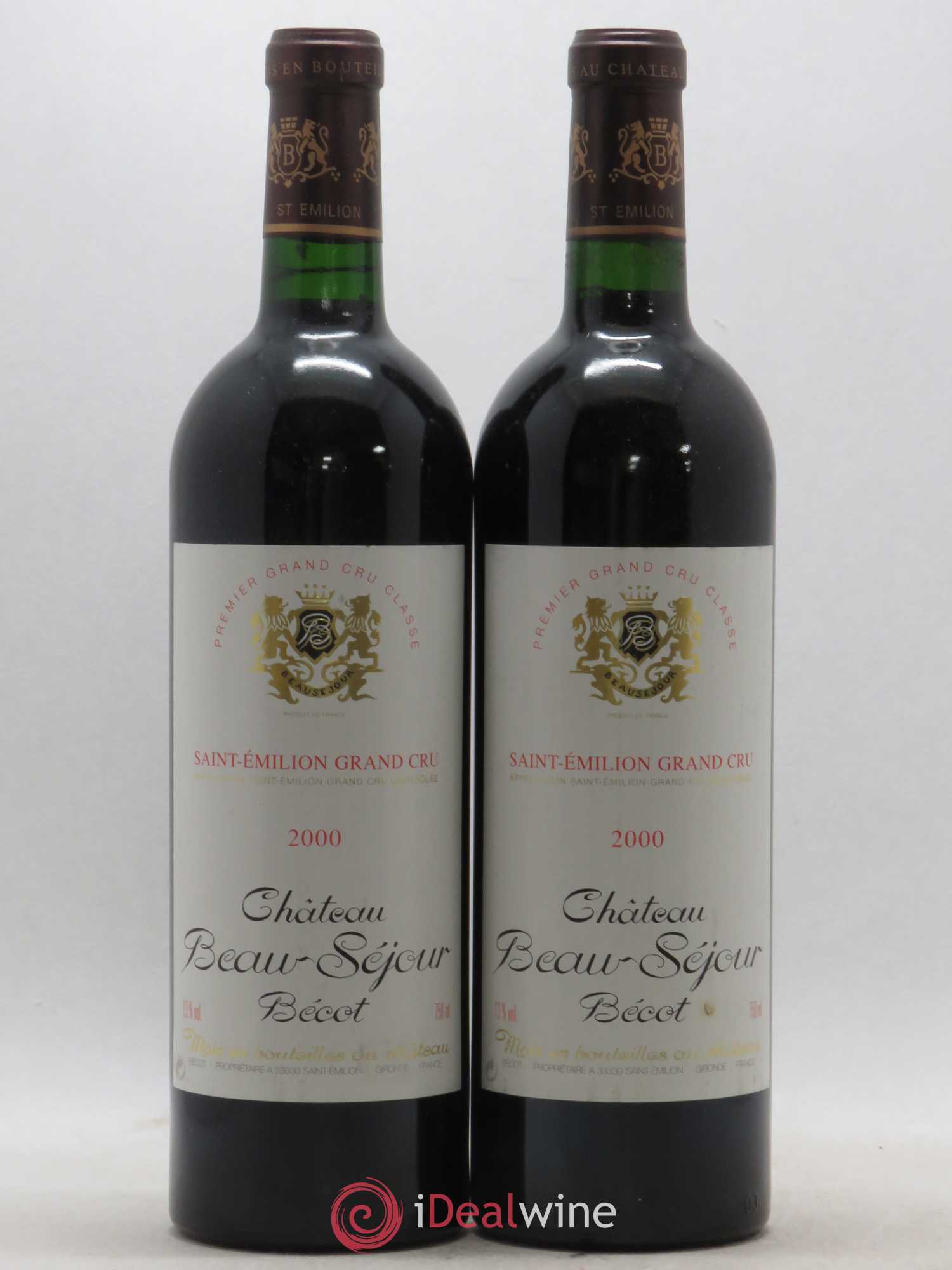 Château Beau-Séjour Bécot 1er Grand Cru Classé B 2000 - Lot de 2 bouteilles - 0