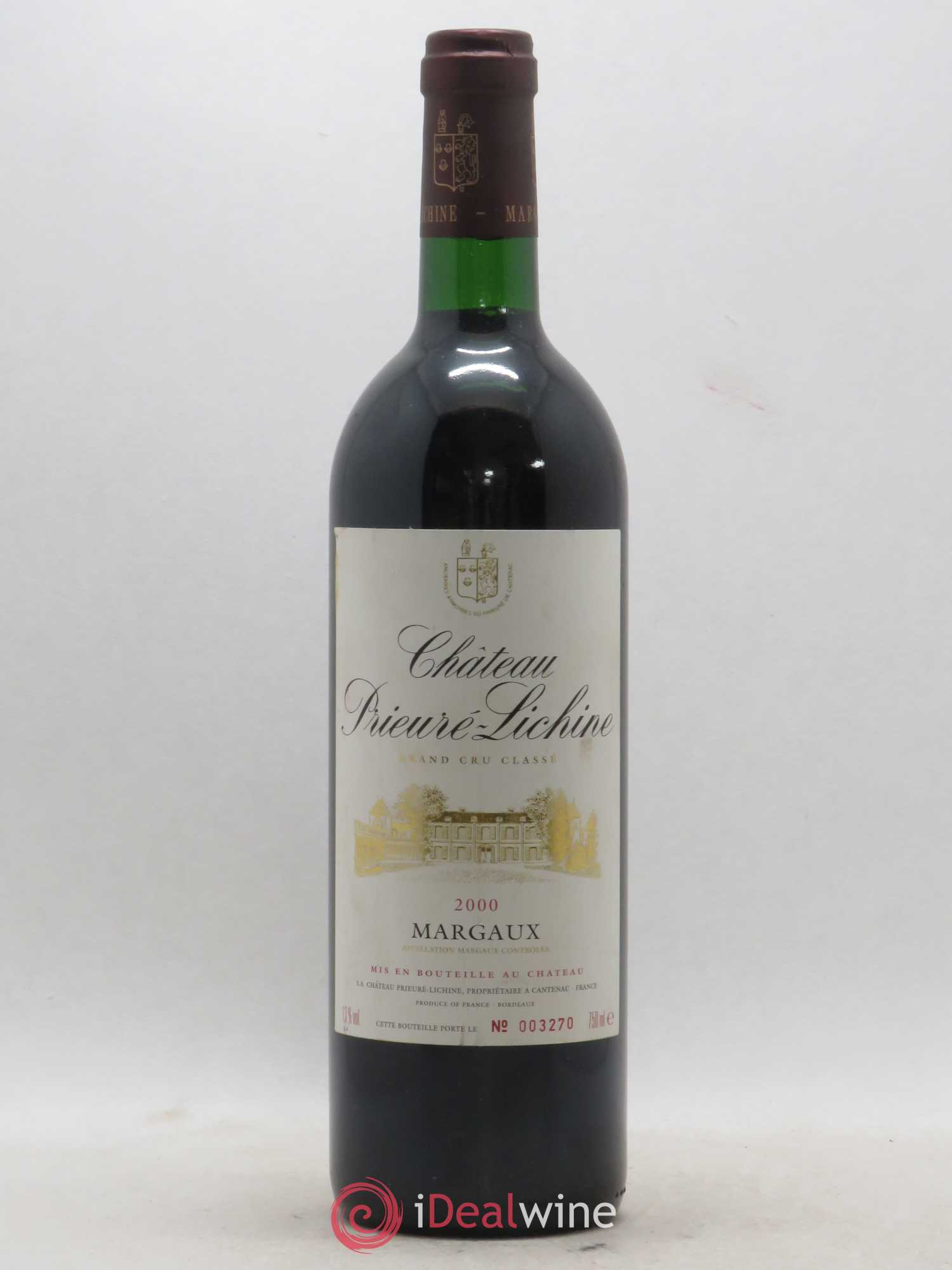 Château Prieuré Lichine 4ème Grand Cru Classé 2000 - Lot de 1 bouteille - 0