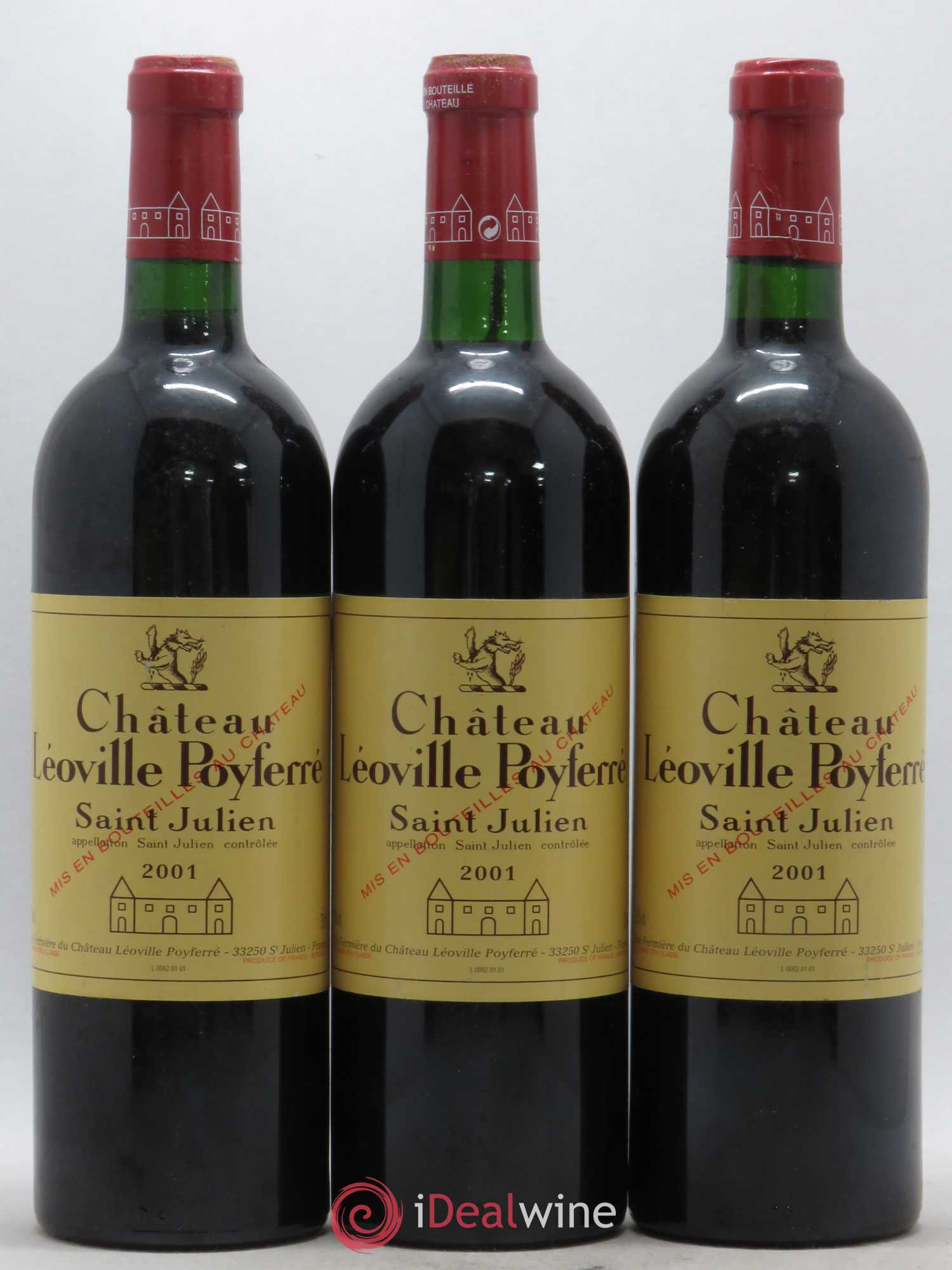 Château Léoville Poyferré 2ème Grand Cru Classé 2001 - Lot de 3 bouteilles - 0