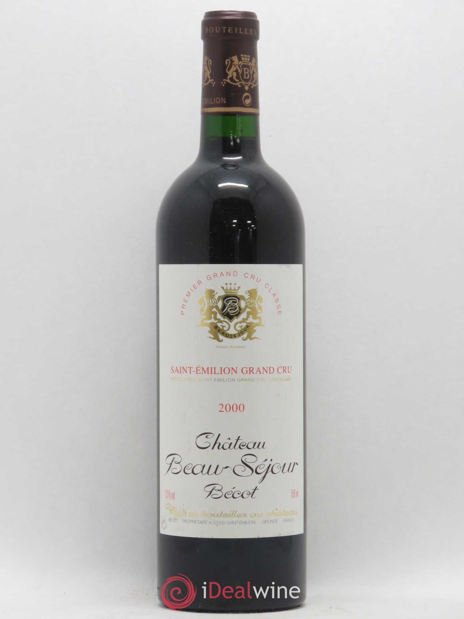 Château Beau-Séjour Bécot 1er Grand Cru Classé B 2000 - Lot de 1 bouteille - 0
