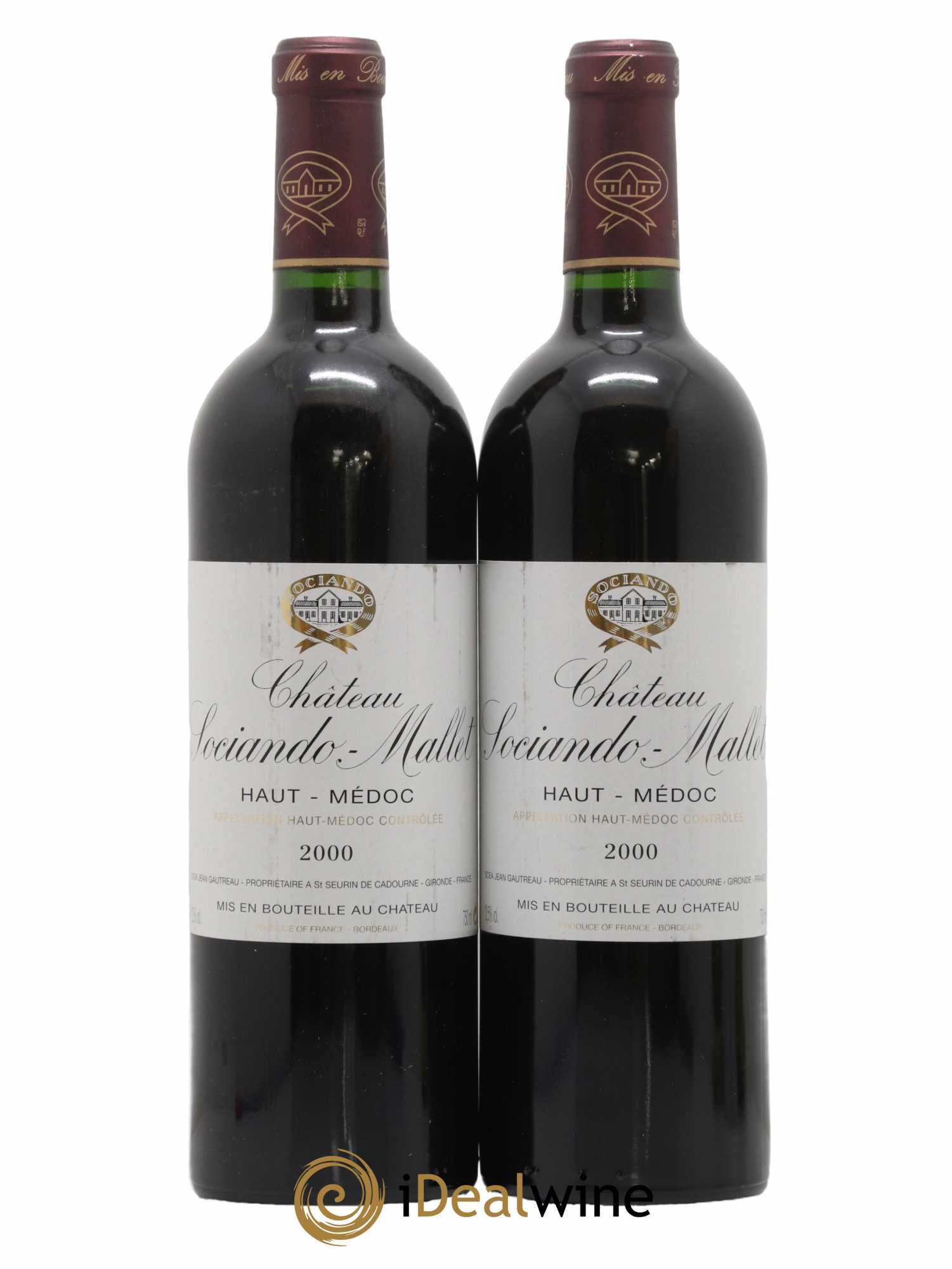 Château Sociando Mallet 2000 - Lot de 2 bouteilles - 0