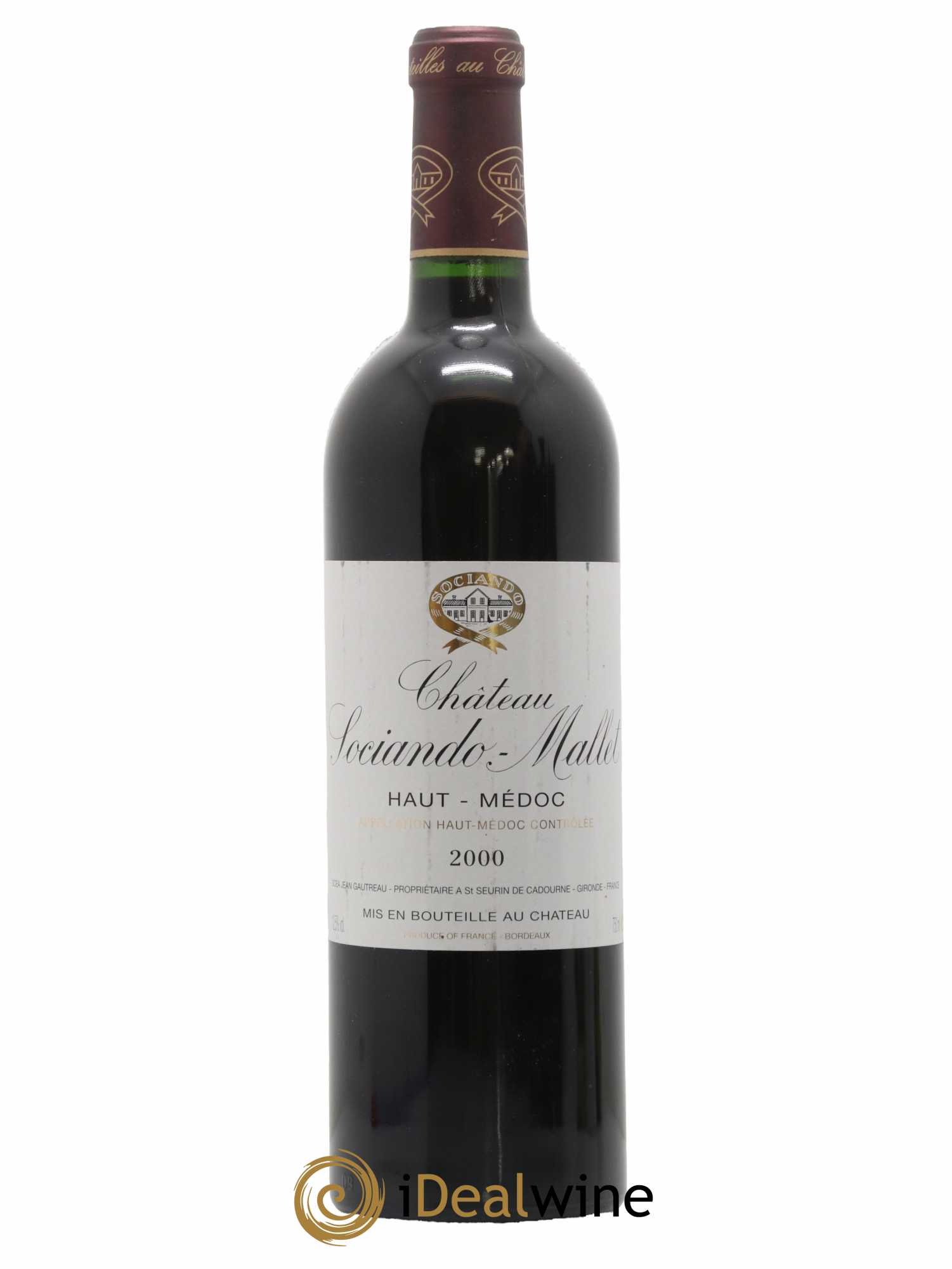 Château Sociando Mallet 2000 - Lot de 1 bouteille - 0