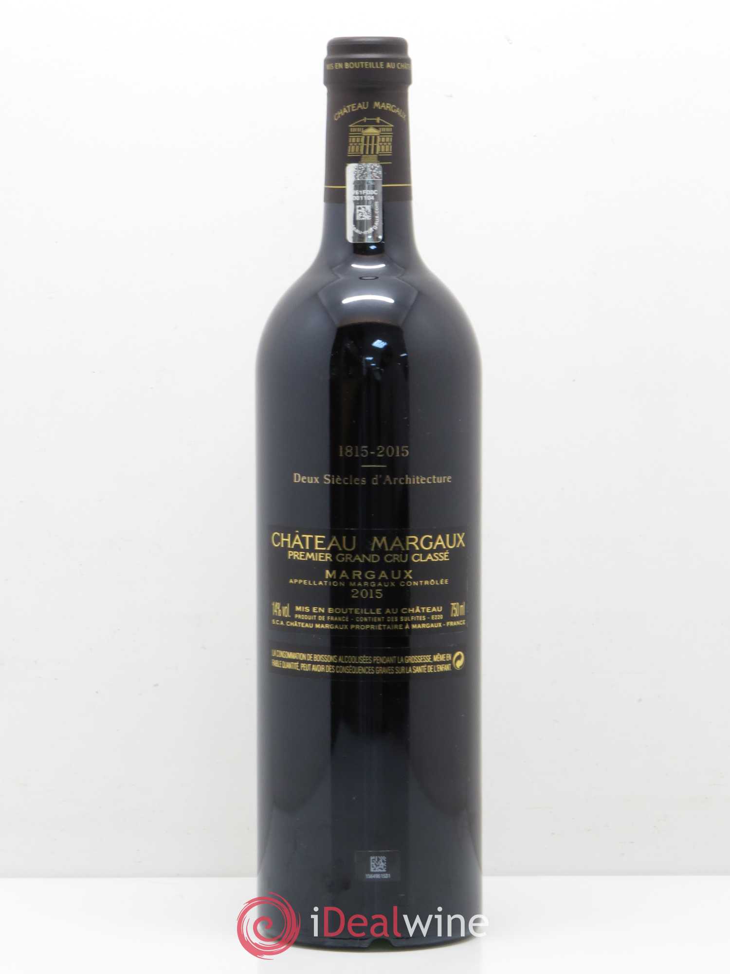 Château Margaux 1er Grand Cru Classé 2015 - Lot de 1 bouteille - 1