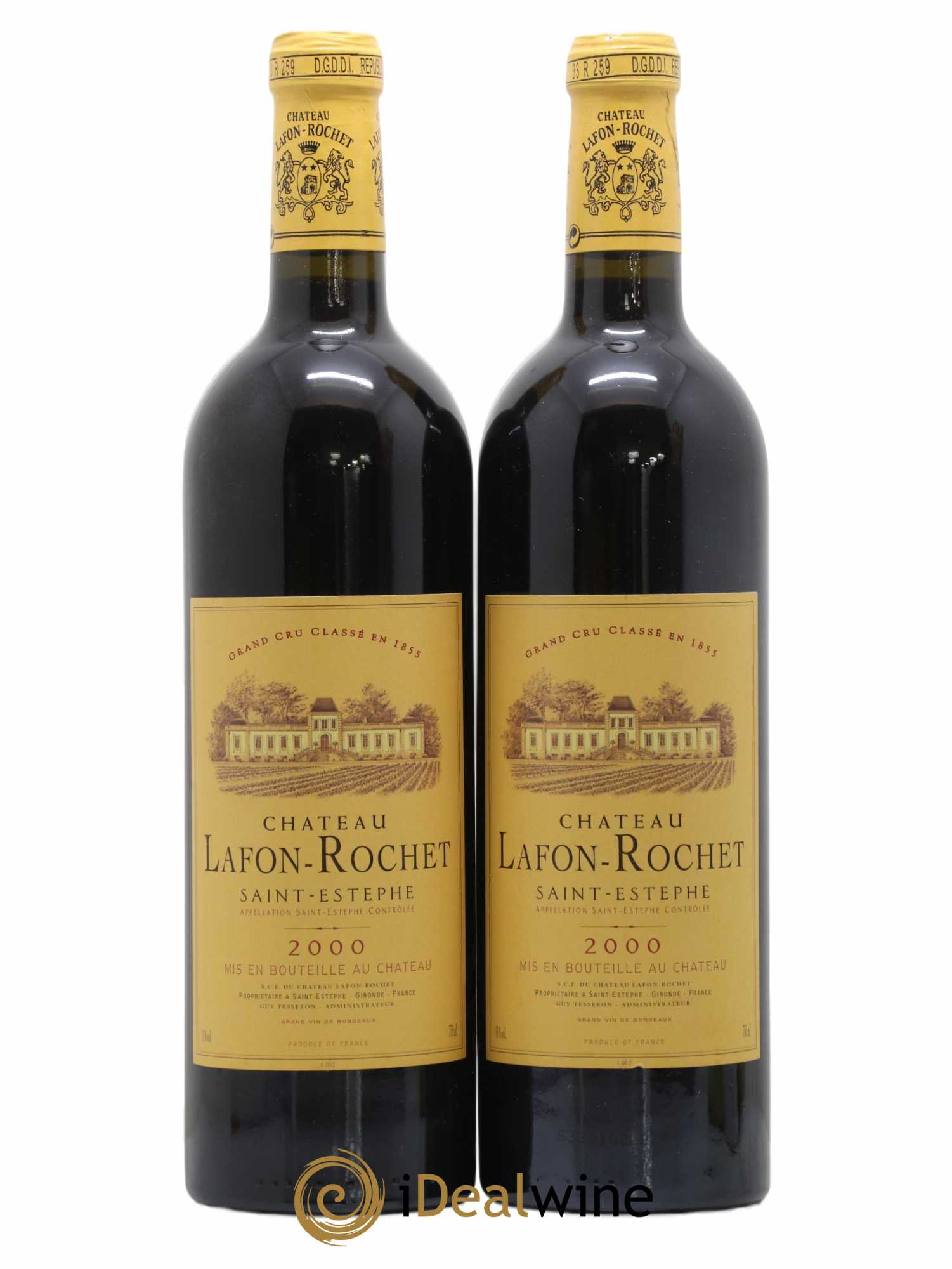 Château Lafon Rochet 4ème Grand Cru Classé 2000 - Lot de 2 bouteilles - 0