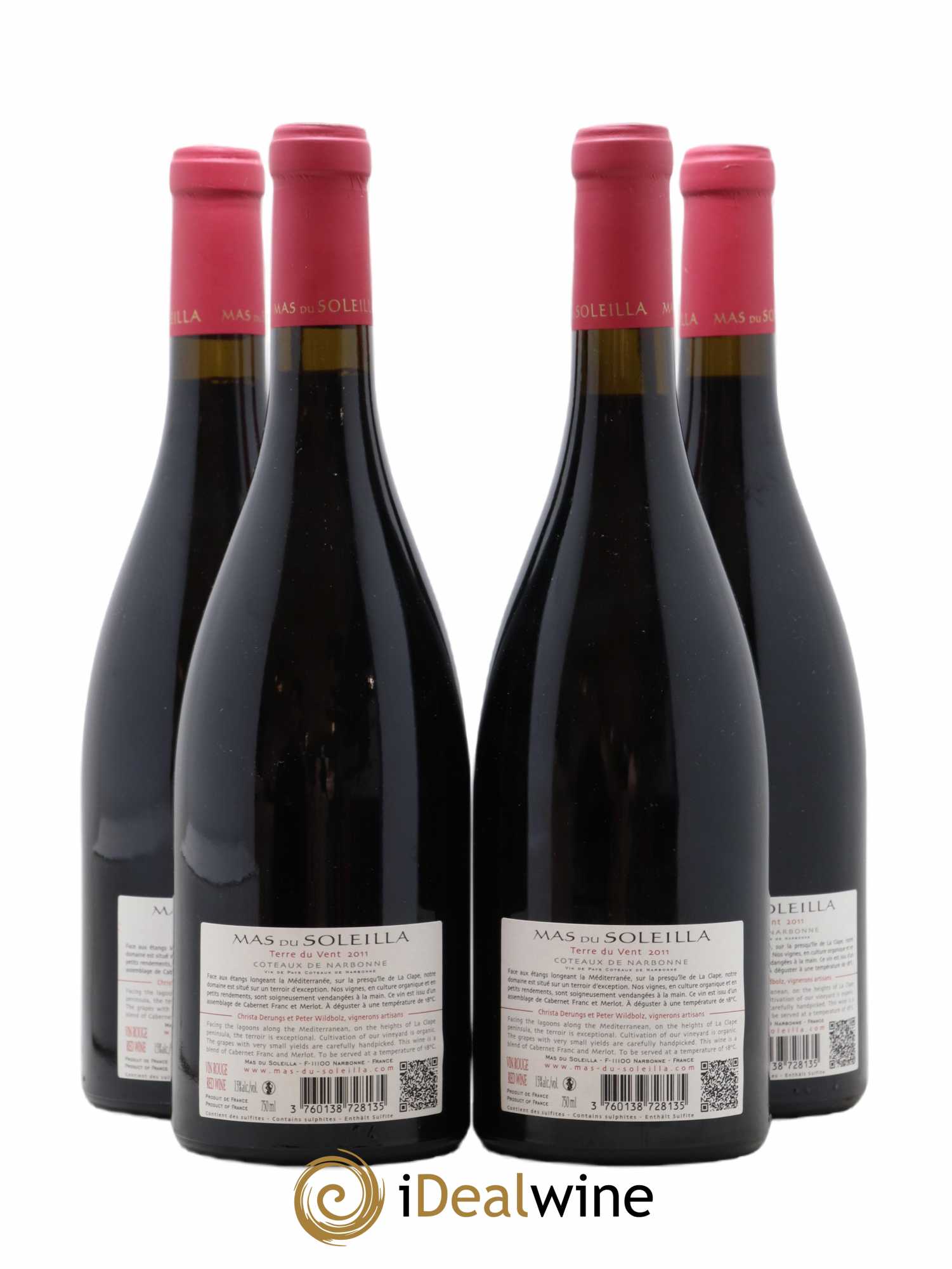 Vin de France Mas Du Soleilla Terre Du Vent Coteaux De Narbonne 2011 - Lot de 4 bouteilles - 1
