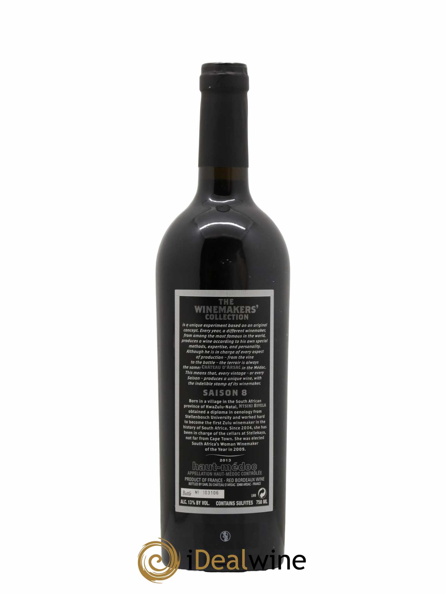 Haut Médoc The Winemakers' Collection Cuvee N°8 Ntsiki Biyela Chateau D'Arsac 2013 - Lot de 1 bouteille - 1