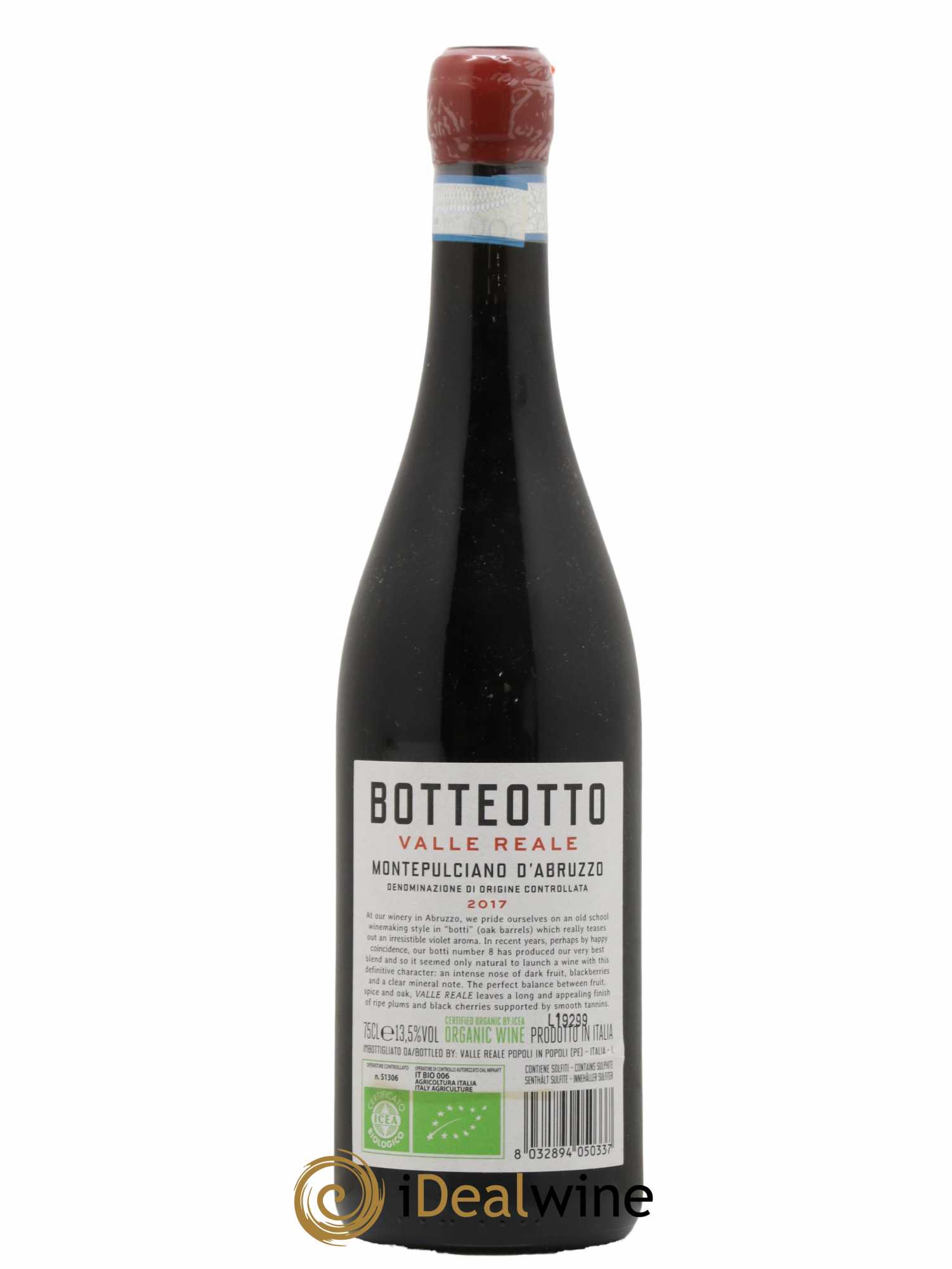 Montepulciano d'Abruzzo Valle Reale Botteotto 2017 - Lot de 1 bouteille - 1