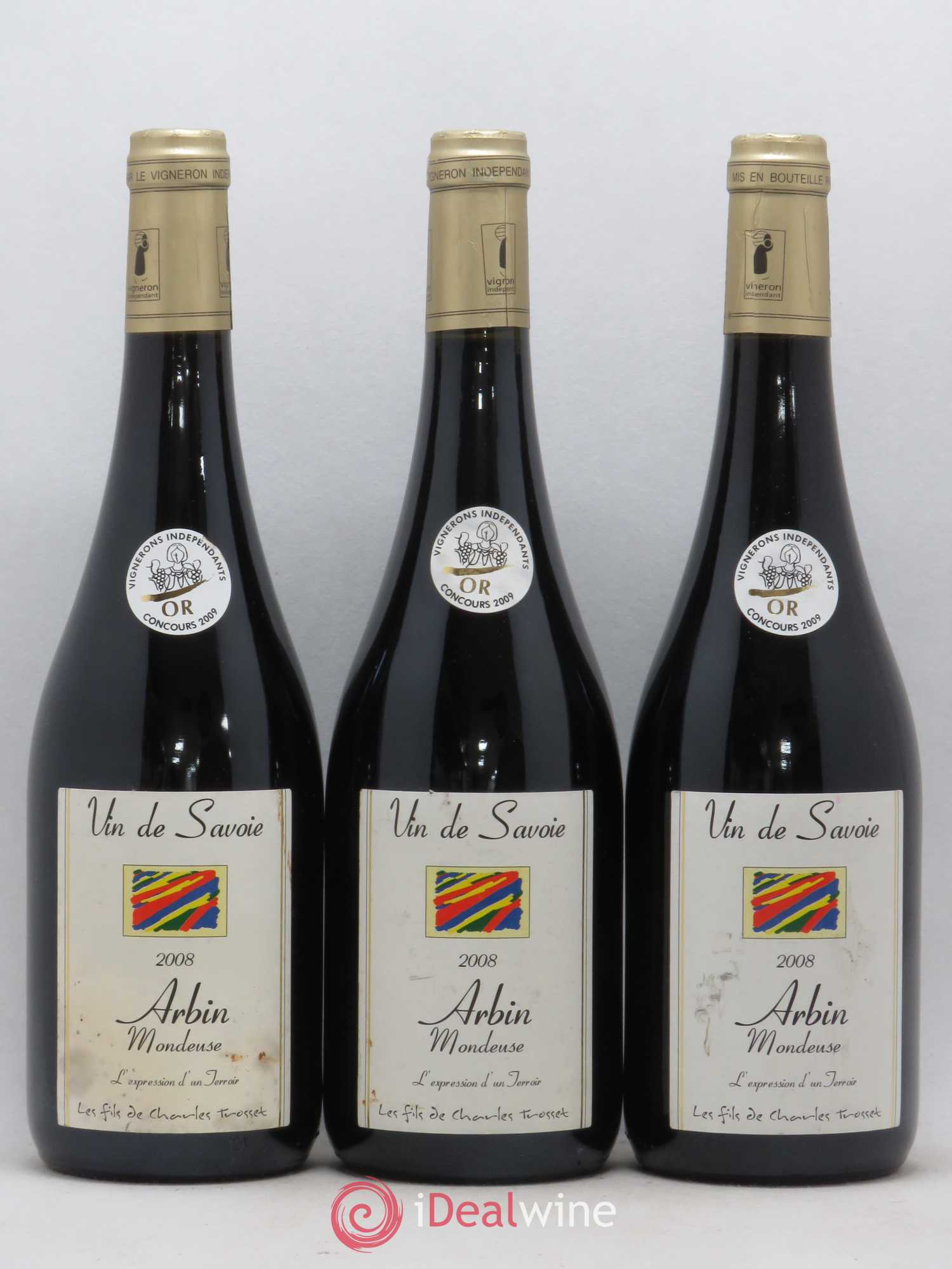 Vin de Savoie Arbin Mondeuse Prestige des Arpents Trosset 2008 - Lot de 3 bouteilles - 0