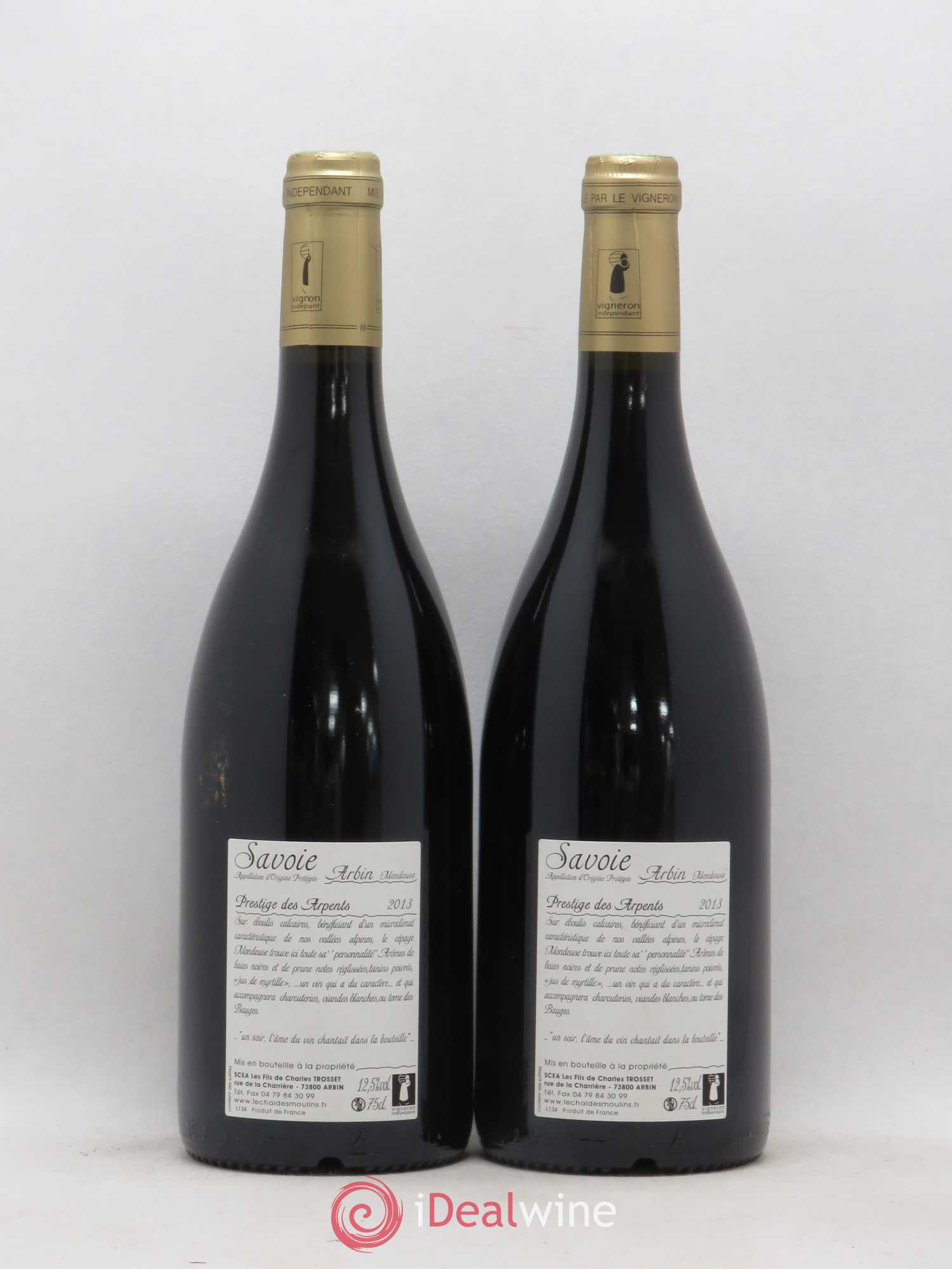 Vin de Savoie Arbin Mondeuse Prestige des Arpents Trosset 2013 - Lotto di 2 bottiglie - 1