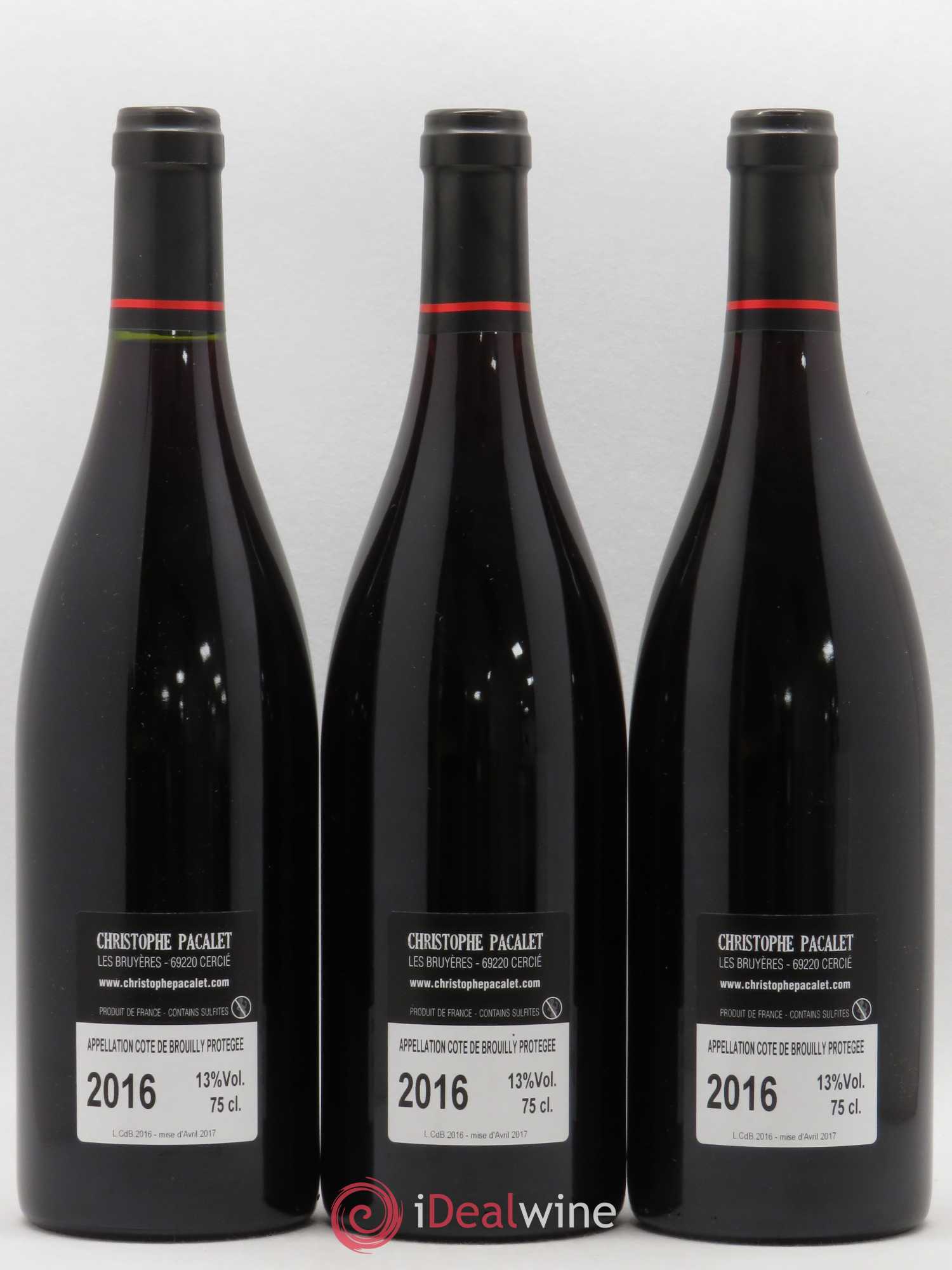 Côte de Brouilly Christophe Pacalet 2016 - Lot de 3 bouteilles - 1