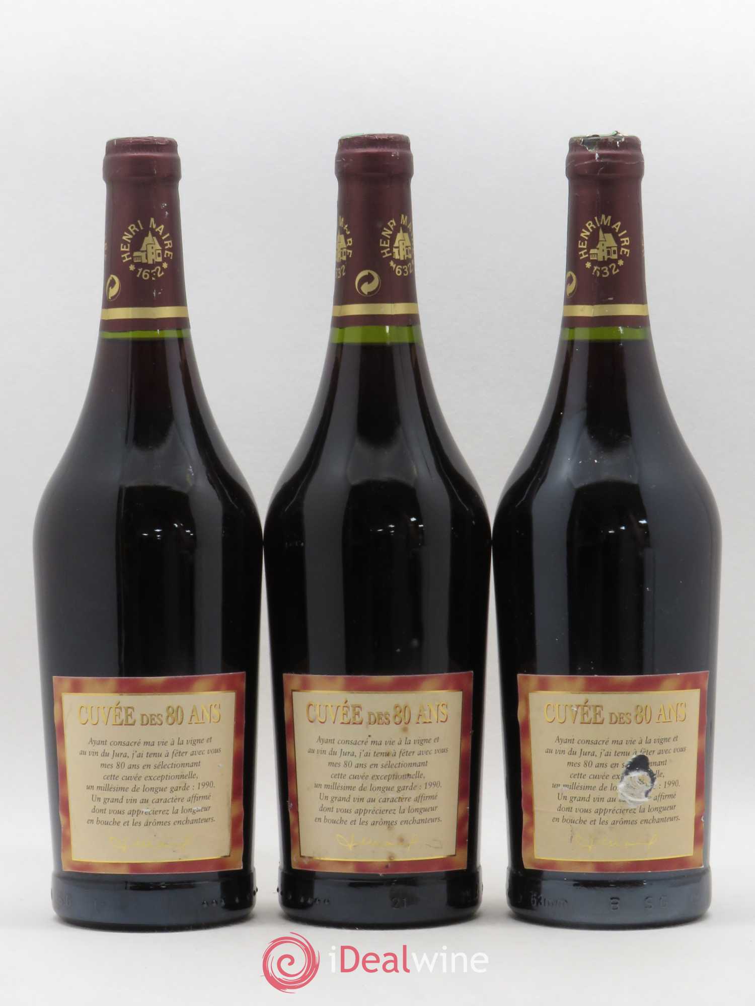 Arbois Cuvée des 80 Ans Henri Maire 1990 - Posten von 3 Flaschen - 1