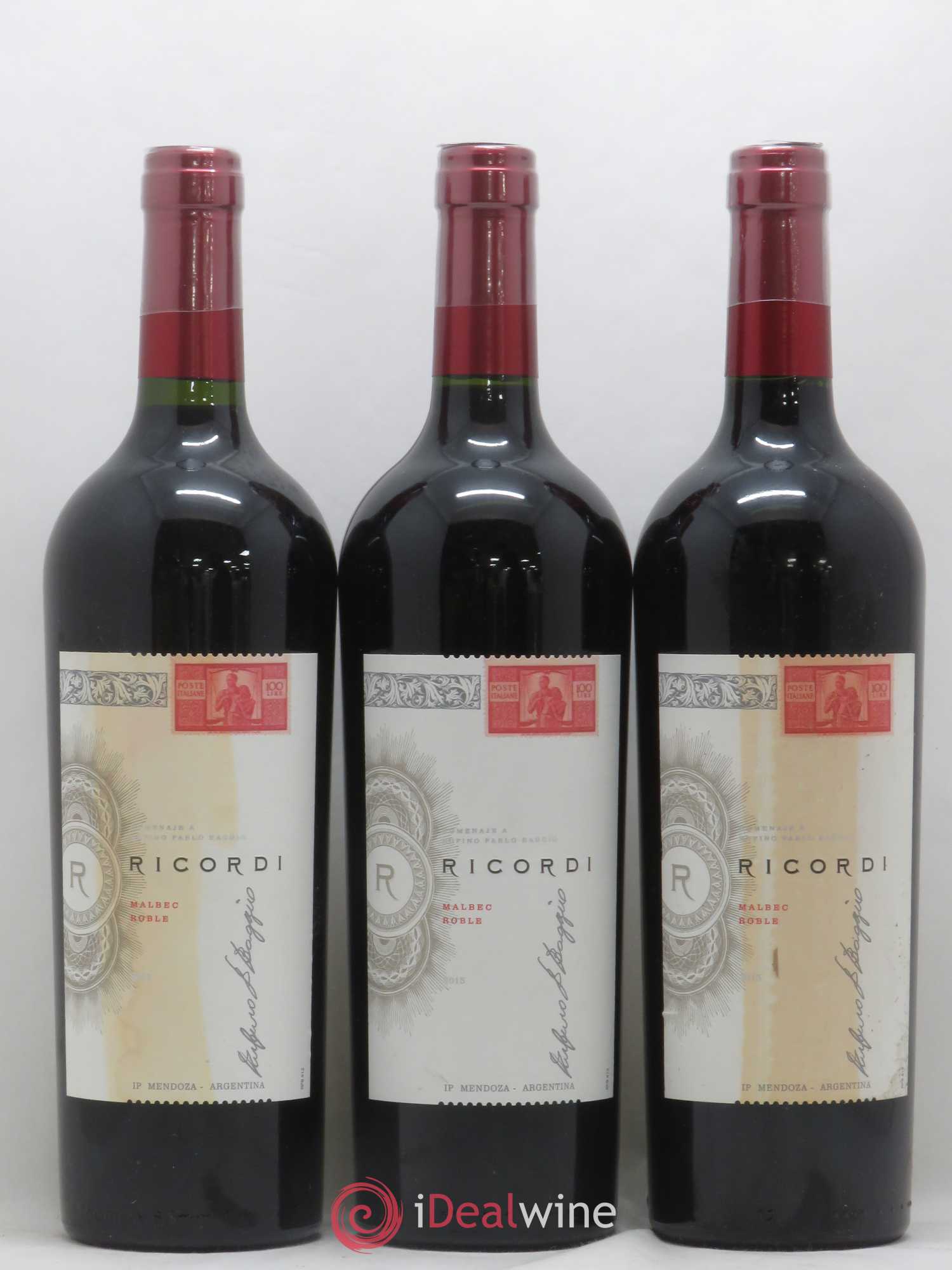 Mendoza RPB Ricordi Malbec (sans prix de réserve) 2015 - Posten von 3 Flaschen - 0
