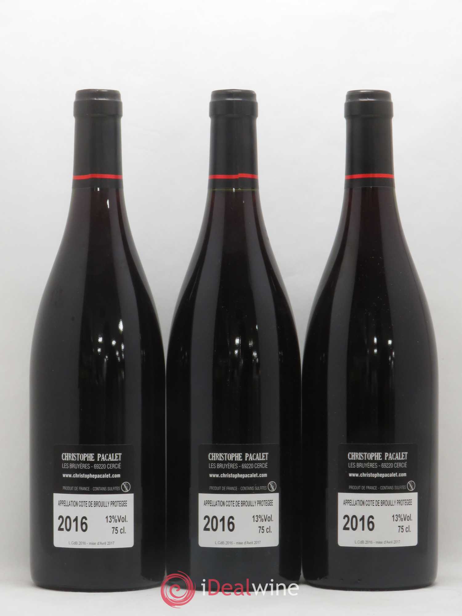 Côte de Brouilly Christophe Pacalet 2016 - Lot de 3 bouteilles - 1