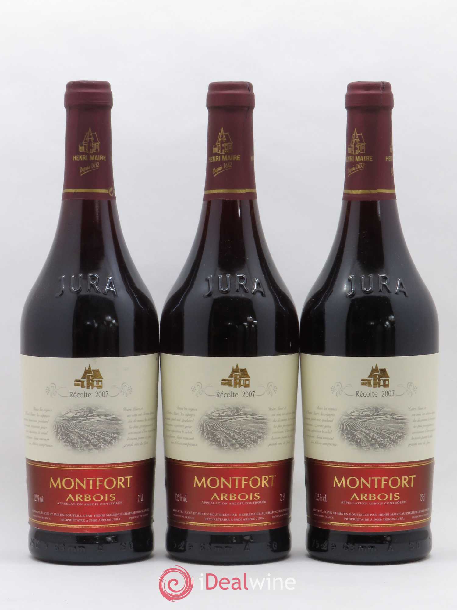 Arbois Henri Maire Domaine de Monfort 2007 - Posten von 3 Flaschen - 0