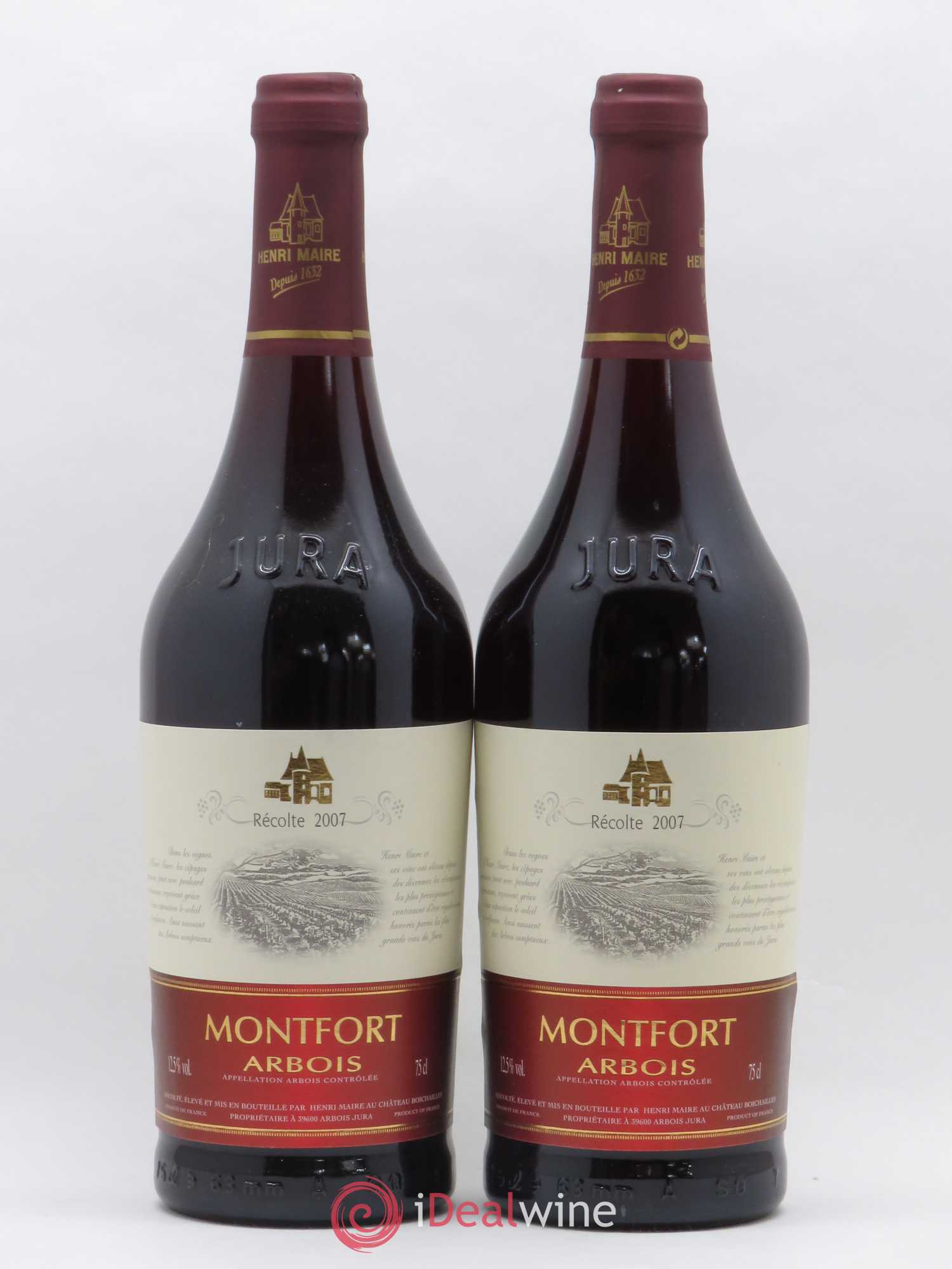 Arbois Henri Maire Domaine de Monfort 2007 - Posten von 2 Flaschen - 0