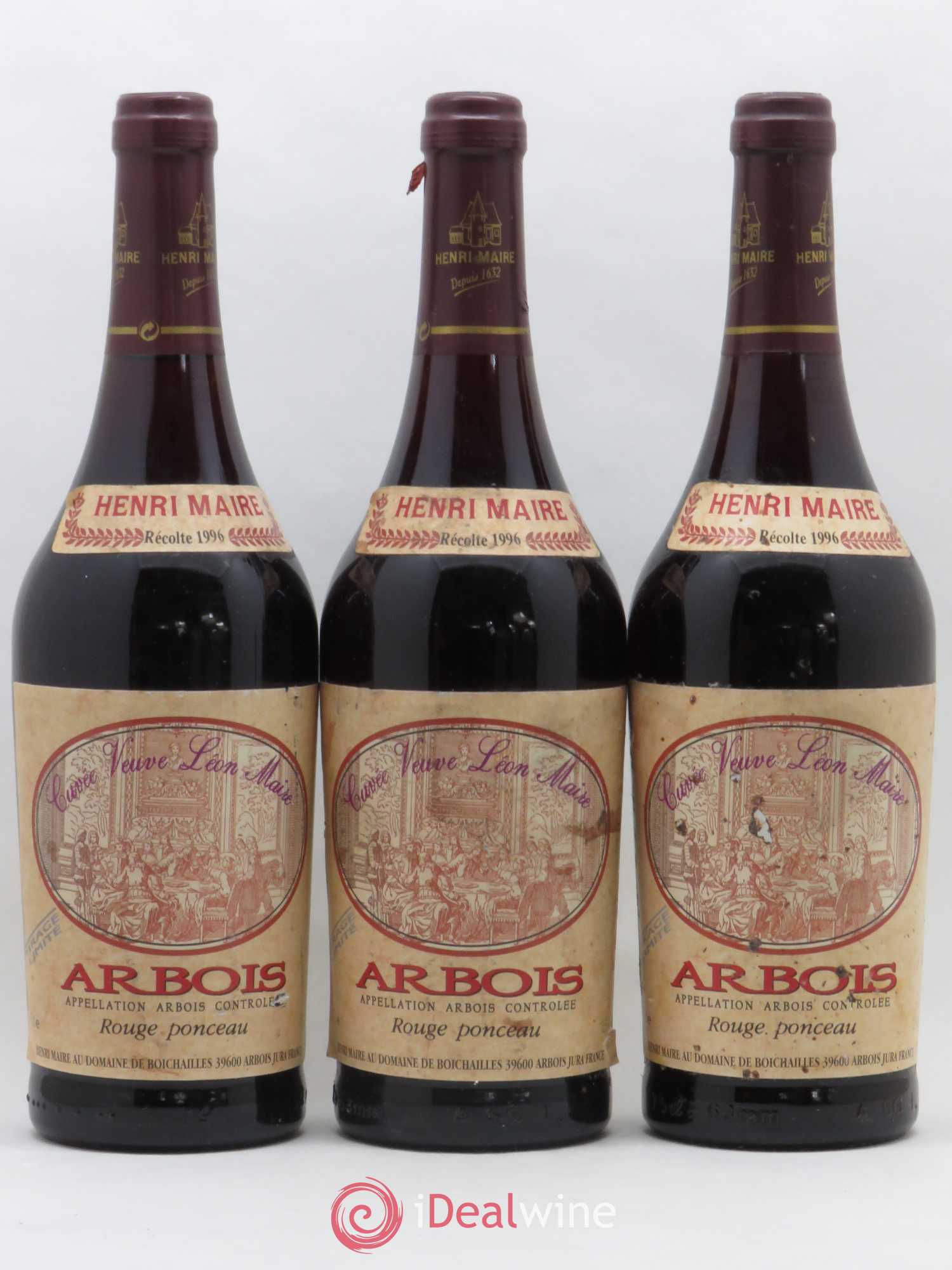 Arbois Veuve Léon Maire Henri Maire 1996 - Posten von 3 Flaschen - 0