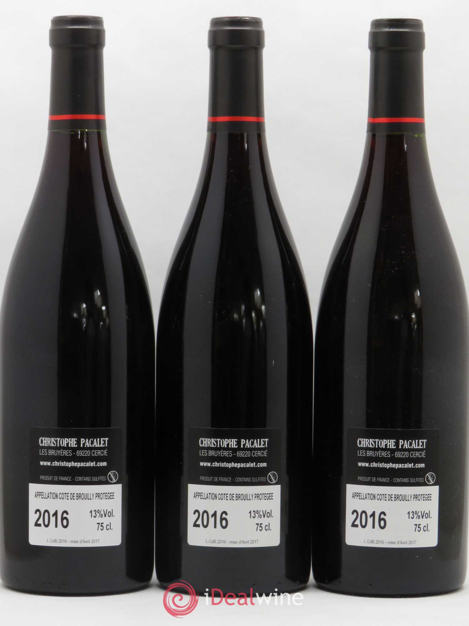 Côte de Brouilly Christophe Pacalet 2016 - Lot de 3 bouteilles - 1