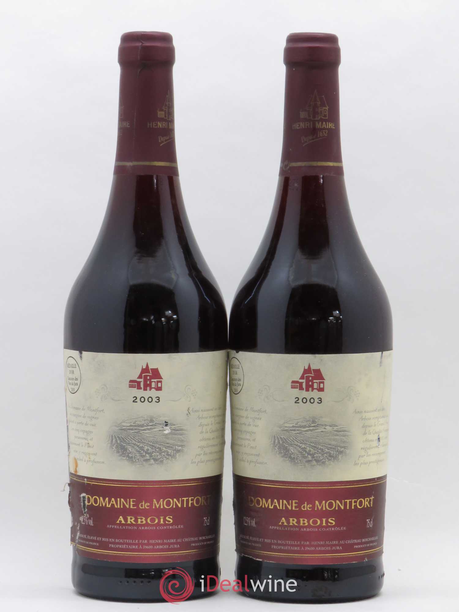 Arbois Domaine de Montfort Henri Maire 2003 - Posten von 2 Flaschen - 0