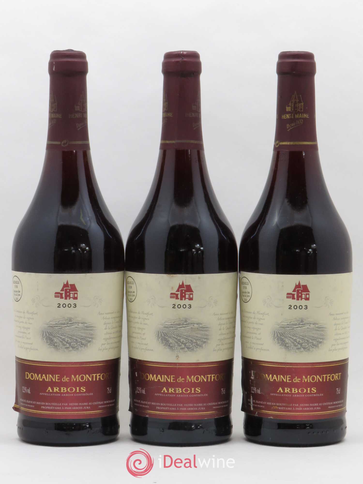 Arbois Domaine de Montfort Henri Maire 2003 - Posten von 3 Flaschen - 0
