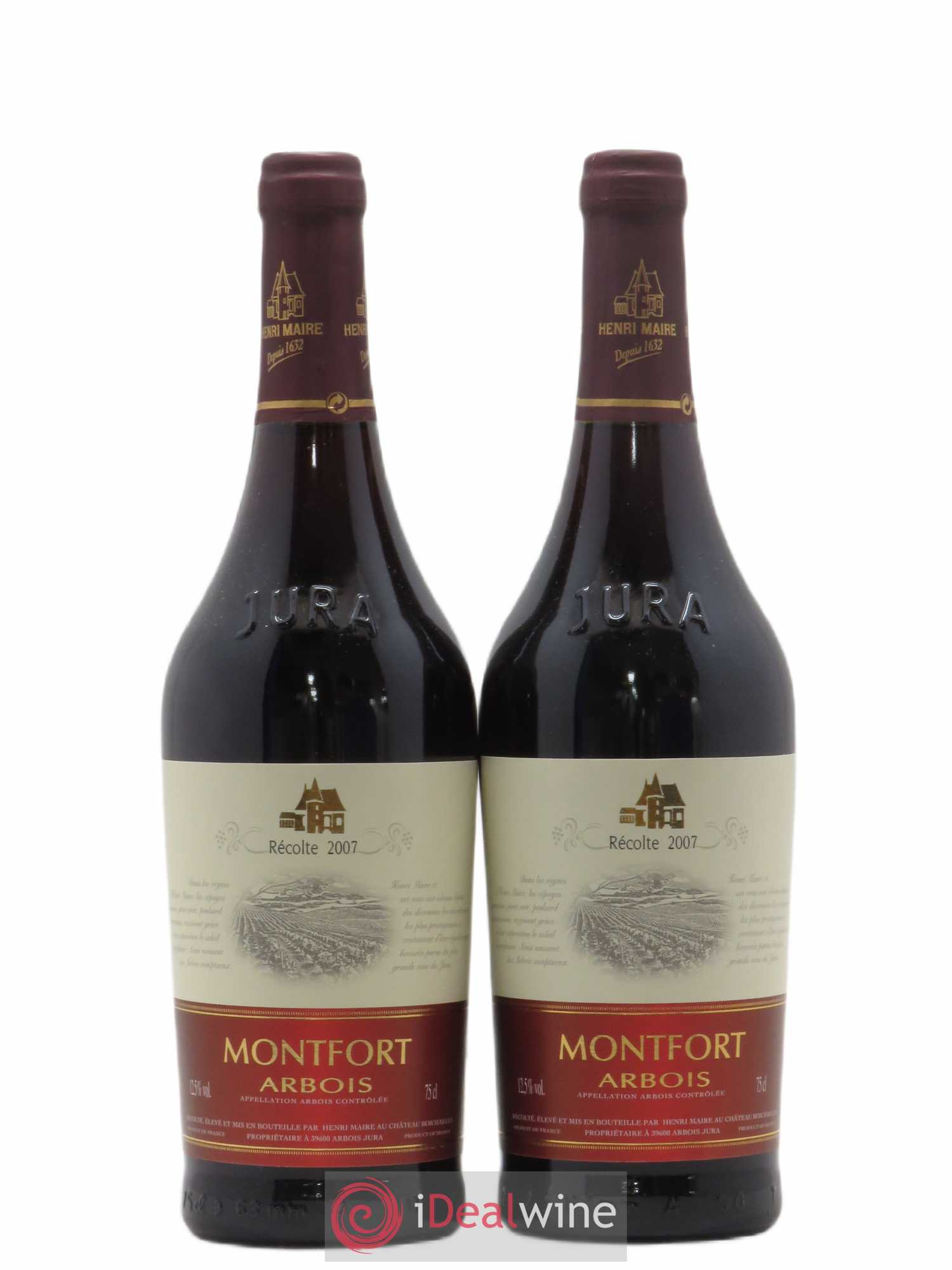 Arbois Henri Maire Domaine De Montfort (sans prix de réserve) 2007 - Posten von 2 Flaschen - 0