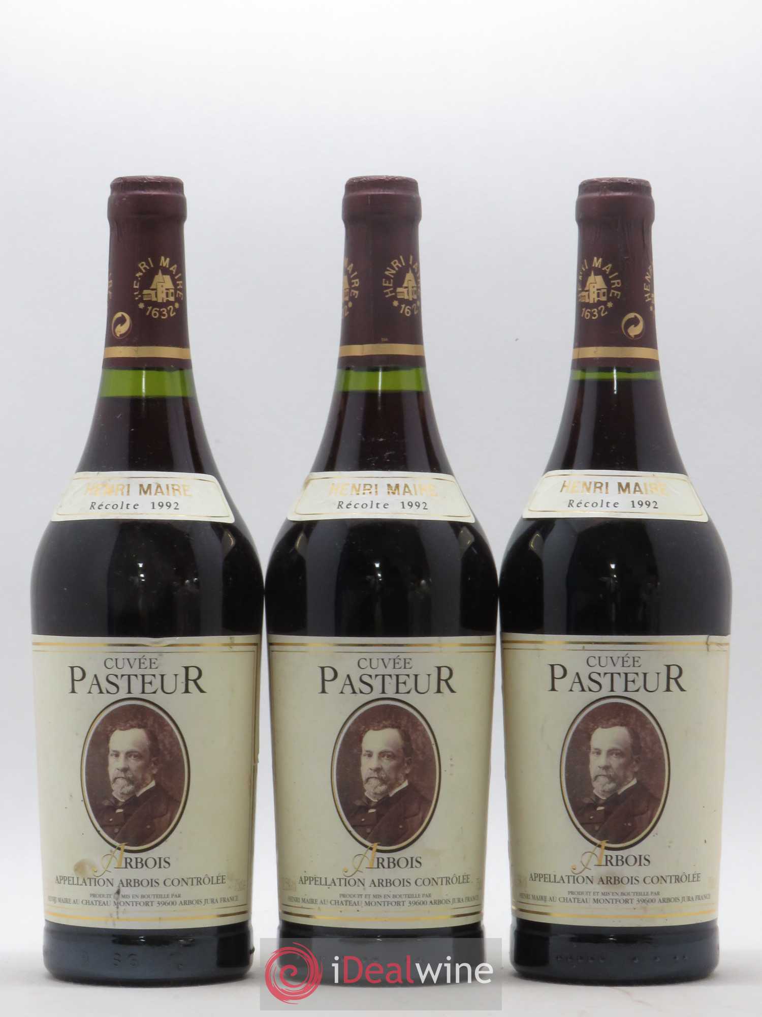 Arbois Pasteur Henri Maire 1992 - Posten von 3 Flaschen - 0