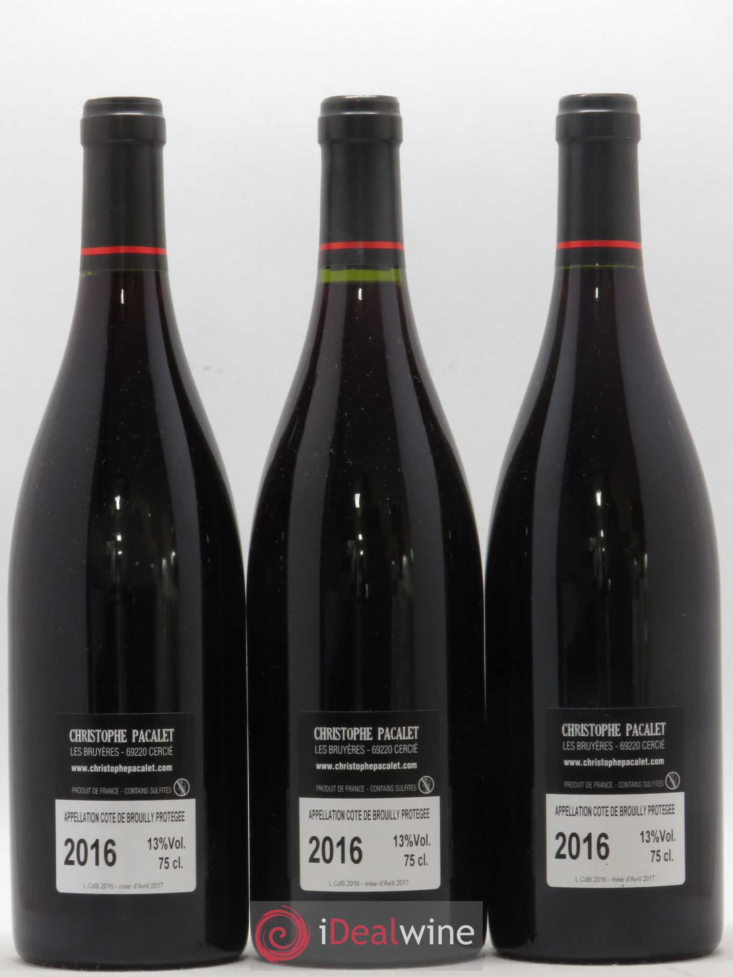 Côte de Brouilly Christophe Pacalet 2016 - Lot de 3 bouteilles - 1