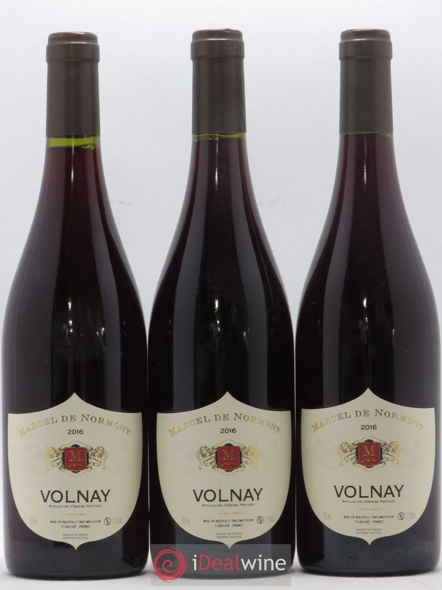 Volnay Marcel de Normont 2016 - Lot de 3 bouteilles - 0