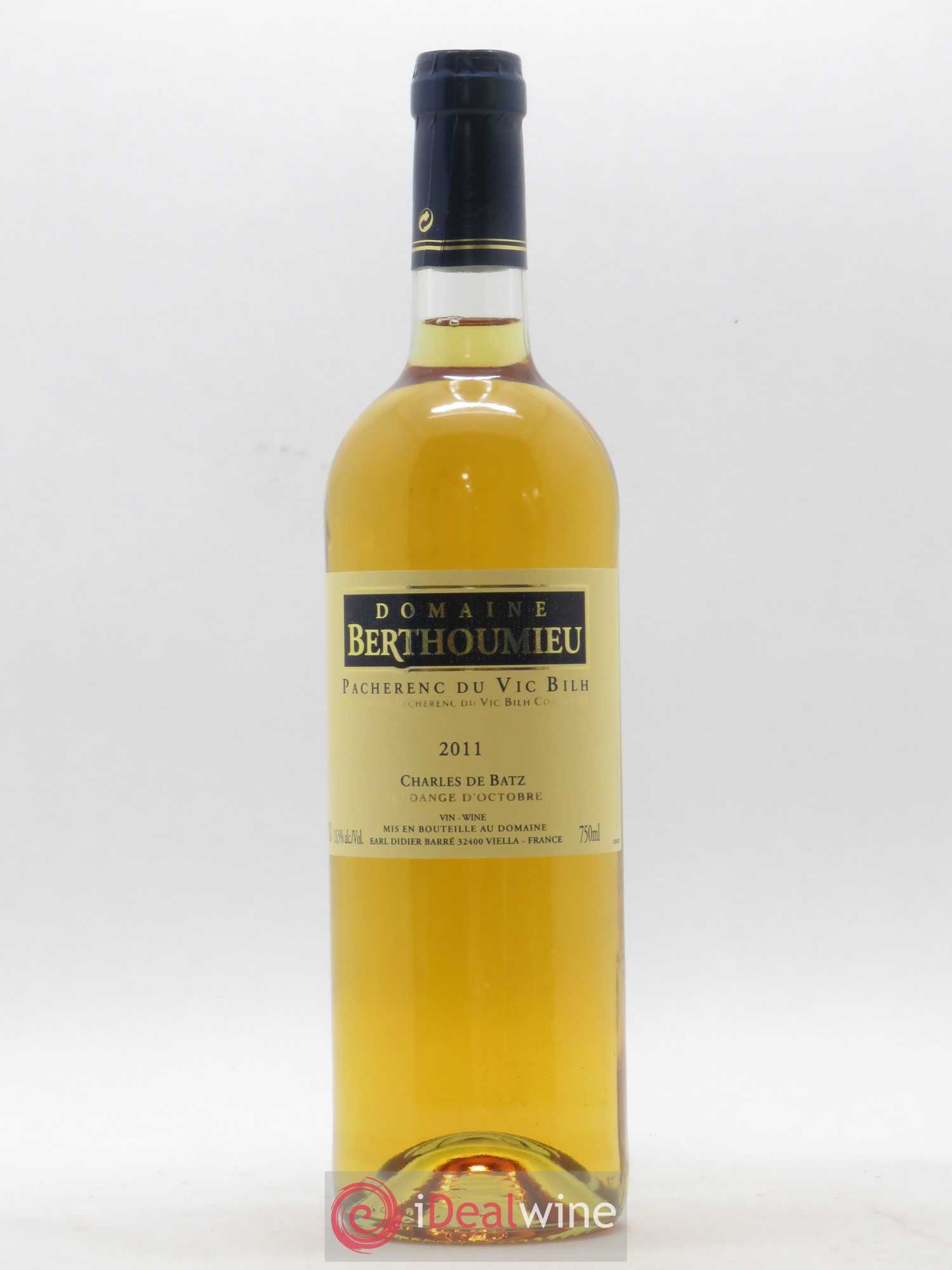 Pacherenc du Vic-Bilh Berthoumieu Charles De Batz Vendanges d'octobre (sans prix de réserve) 2011 - Lotto di 1 bottiglia - 0