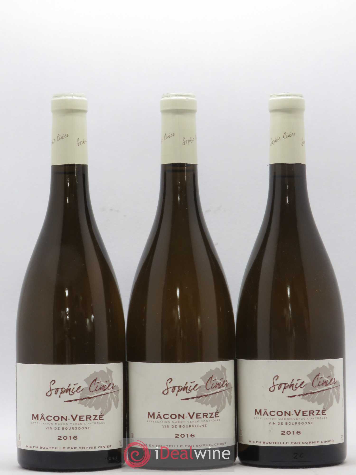 Mâcon Verzé Sophie Cinier 2016 - Posten von 3 Flaschen - 0
