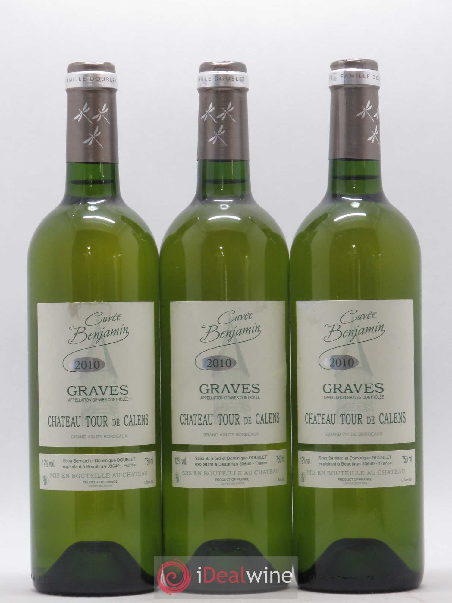Graves Château Tour de Calens cuvée Benjamin (sans prix de réserve) 2010 - Posten von 3 Flaschen - 0