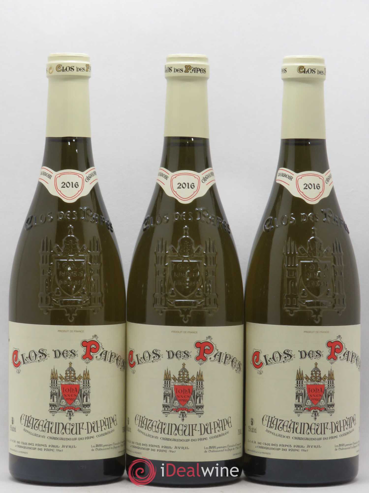 Châteauneuf-du-Pape Clos des Papes - Paul Avril 2016 - Lot de 3 bouteilles - 0