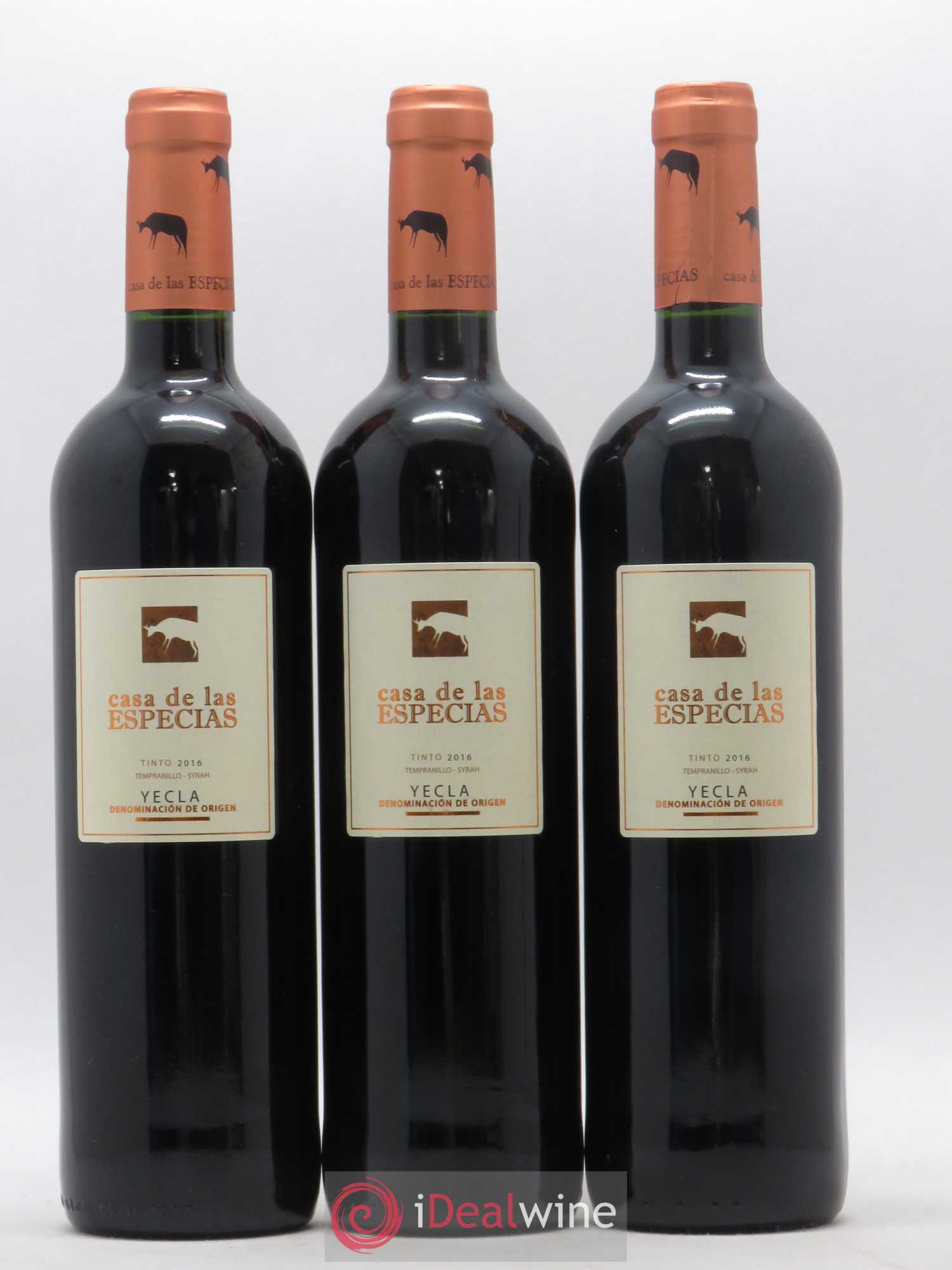 Yecla Casa De Las Especias Tempranillo Syrah Tinto 2016 - Posten von 3 Flaschen - 0