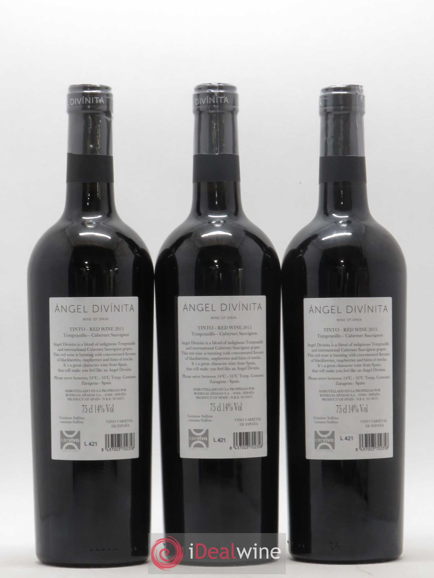 Espagne Bodegas Anadas, Angel Divinita (sans prix de réserve) 2015 - Posten von 3 Flaschen - 1