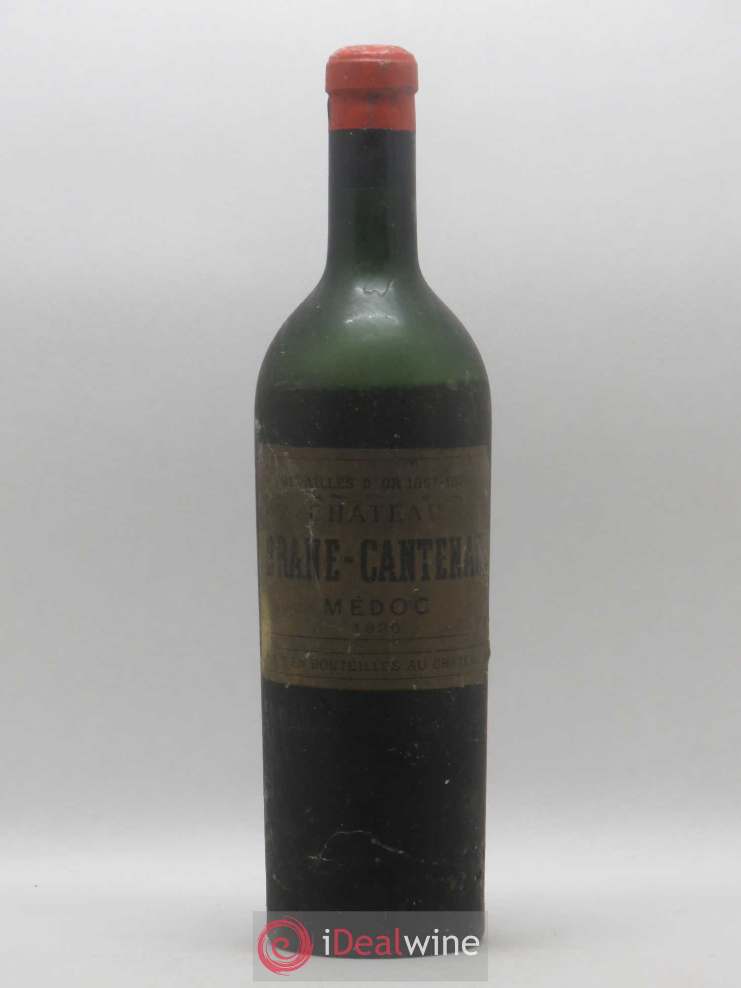 Château Brane Cantenac 2ème Grand Cru Classé 1920 - Lot de 1 bouteille - 0
