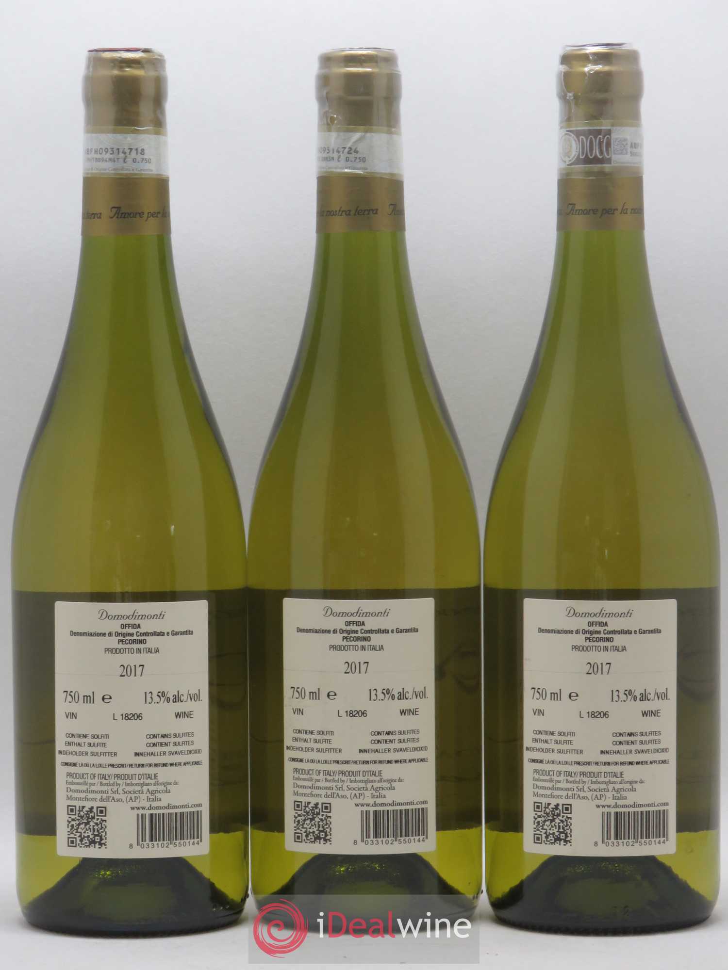 Italie Domodimonti Offida LiCoste Pecorino (sans prix de réserve) 2017 - Posten von 3 Flaschen - 1