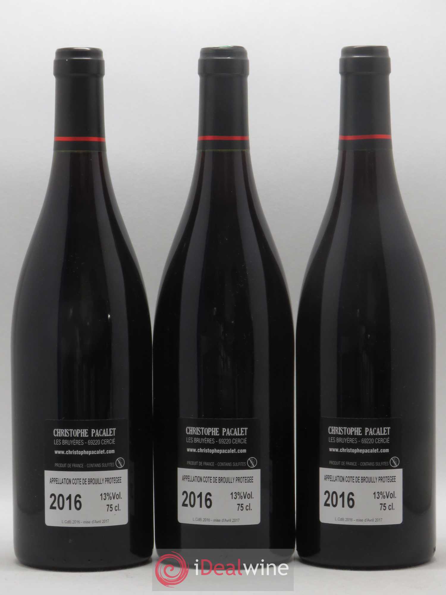 Côte de Brouilly Christophe Pacalet 2016 - Lot de 3 bouteilles - 1