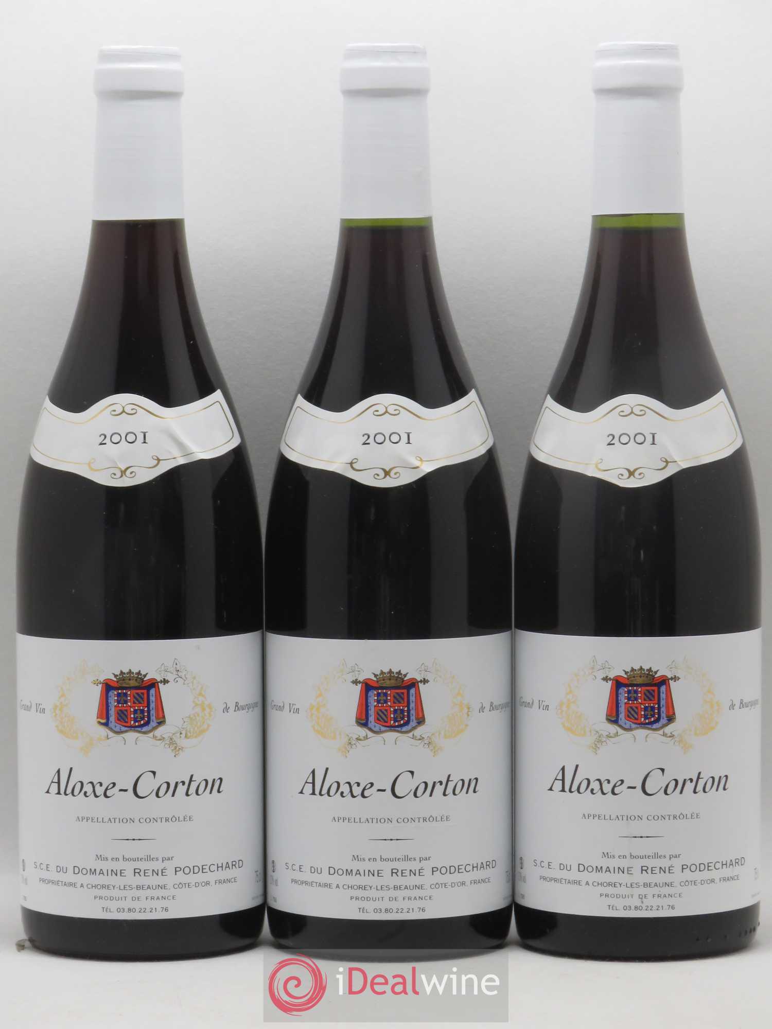 Aloxe-Corton Rene Podechard 2001 - Lot de 3 bouteilles - 0