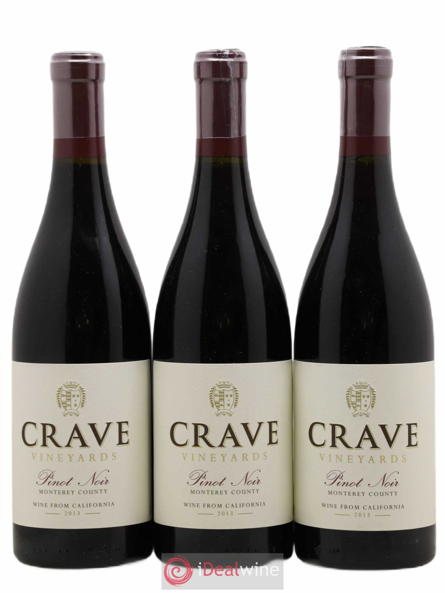 USA Pinot Noir Crave Vineyards Monterey County 2013 - Posten von 3 Flaschen - 0